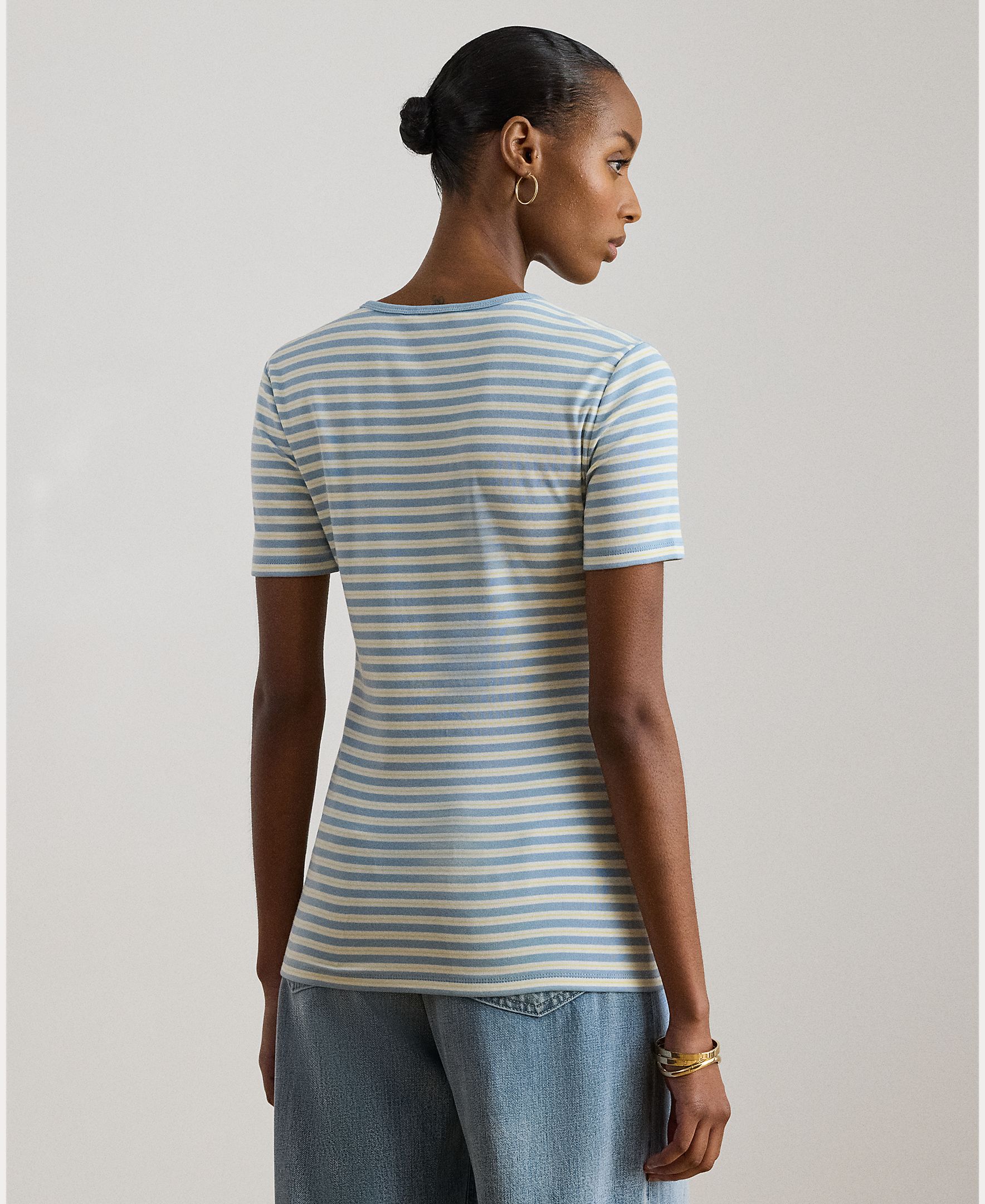 T-shirt de Algodão Estampada Azul-claro-2