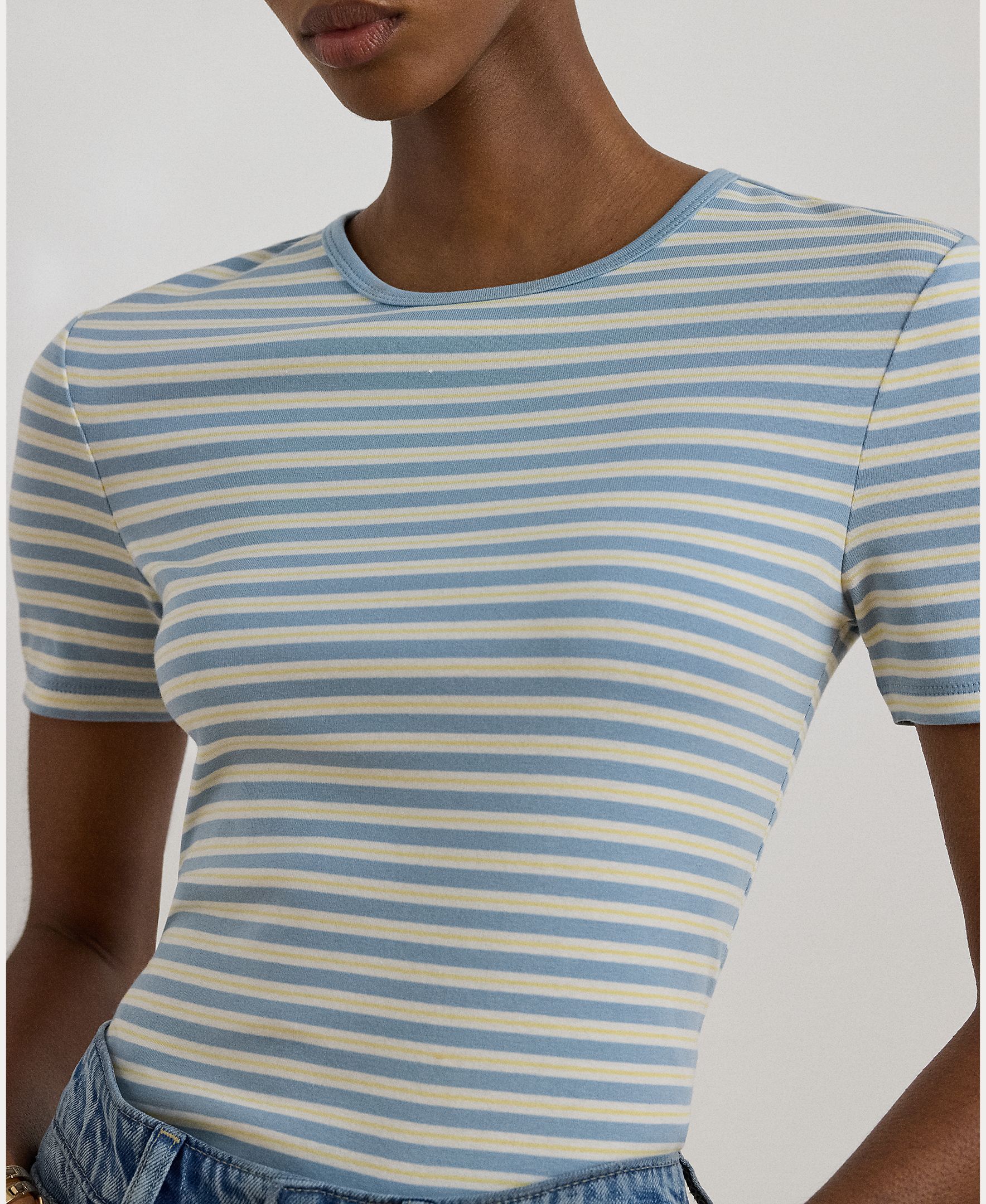 T-shirt de Algodão Estampada Azul-claro-3
