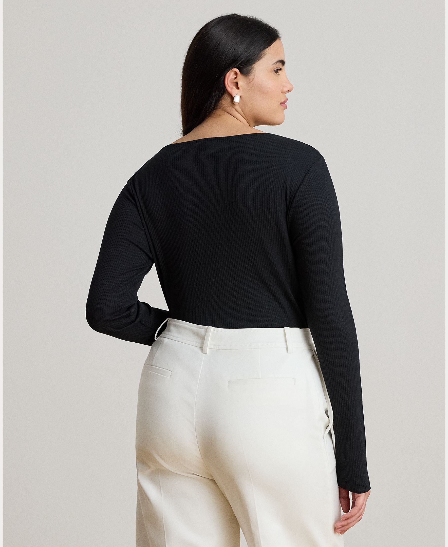 Camisola Justa de Manga Comprida Preto-6