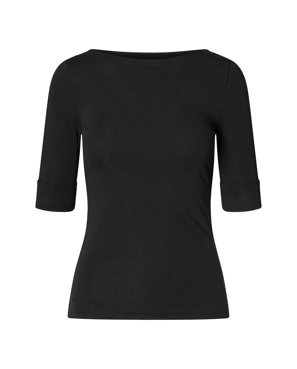T-shirt de mulher Lauren Ralph Lauren com manga curta em preto Preto-5