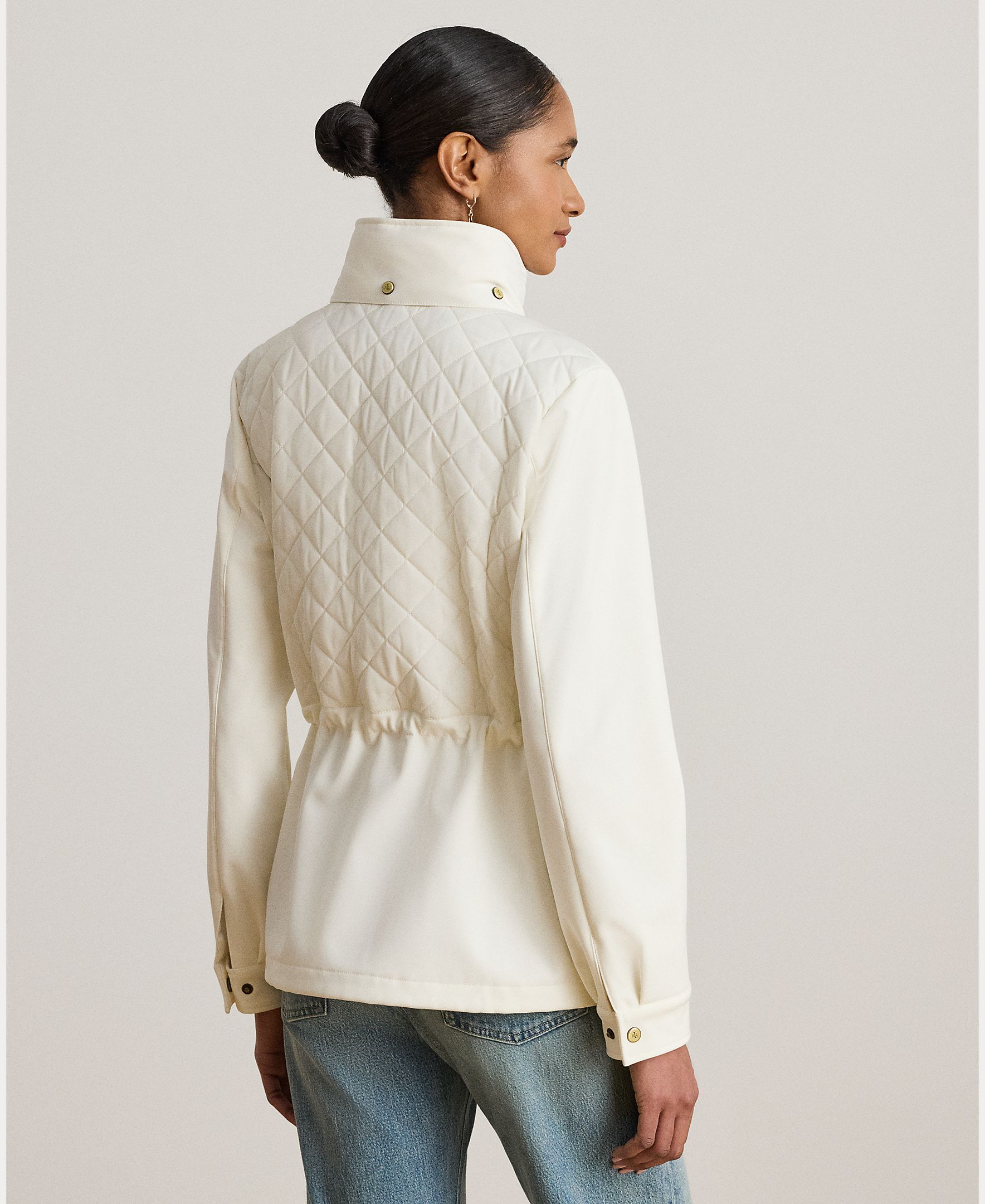 Impermeável Acolchoado com Capuz Branco-2