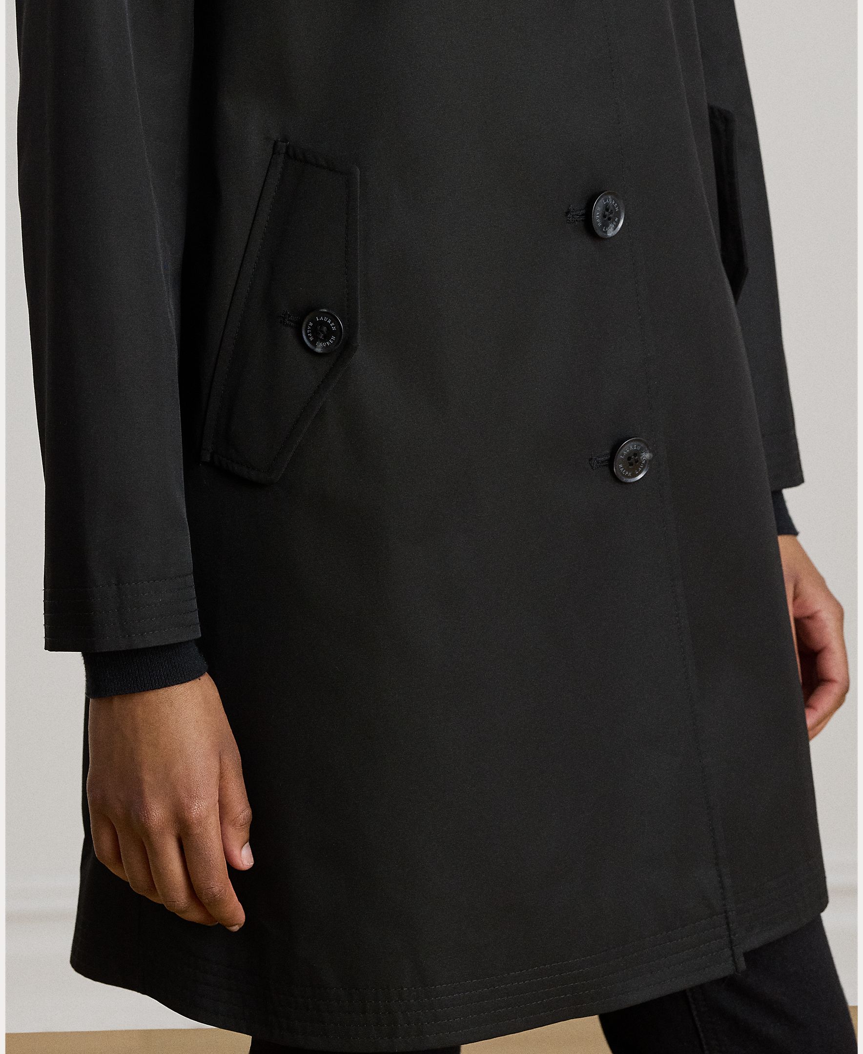 Gabardina de mujer de mezcla de algodón - Lauren Ralph Lauren - Negro Negro-7