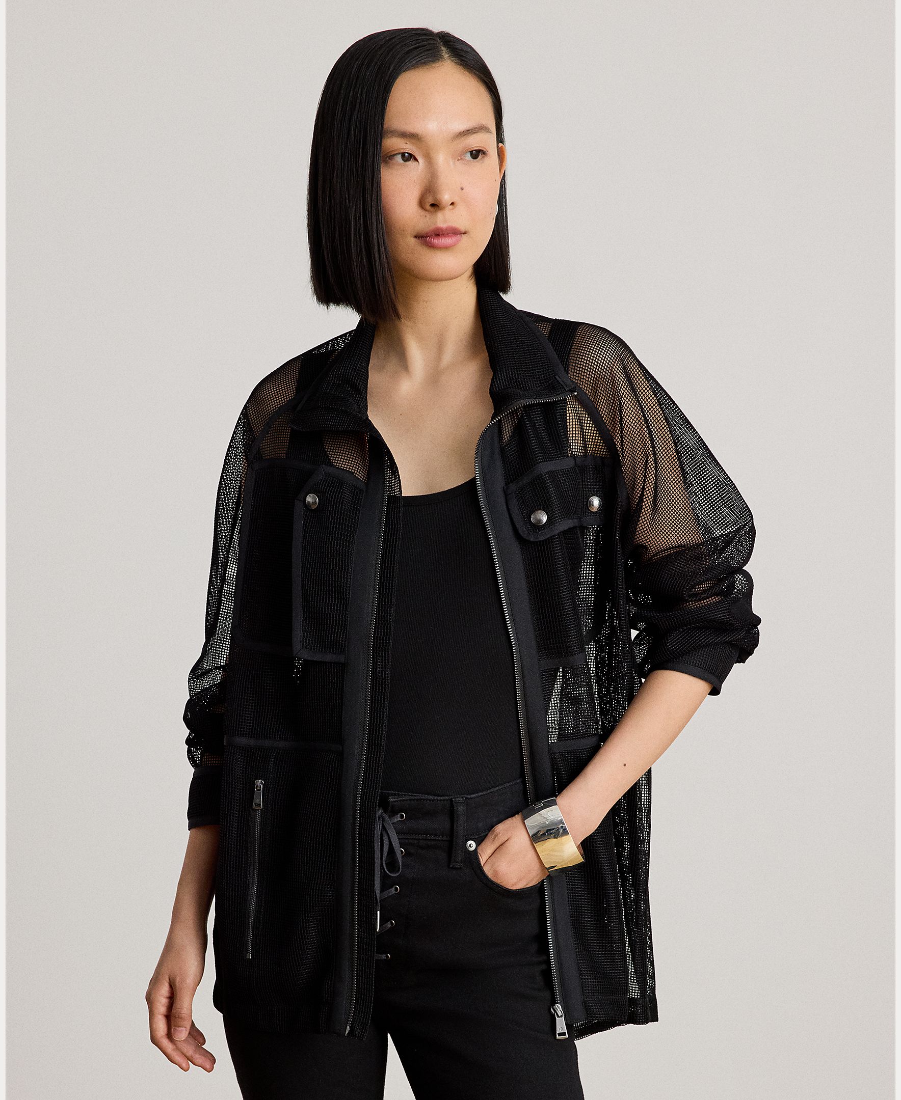 Lauren Ralph Lauren - Chaqueta de mujer semitransparente oversize.