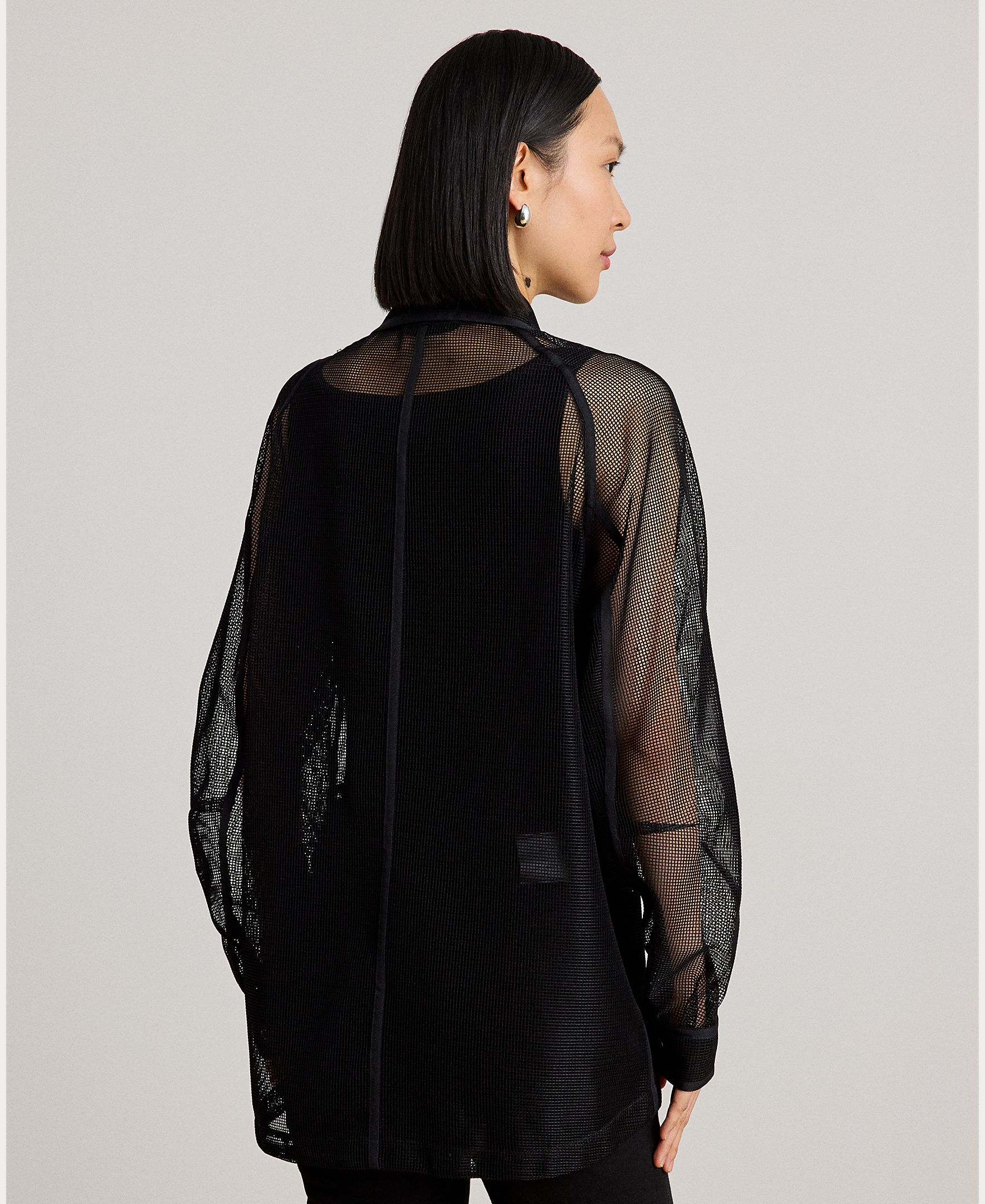 Casaco Semitransparente Oversize Preto-3