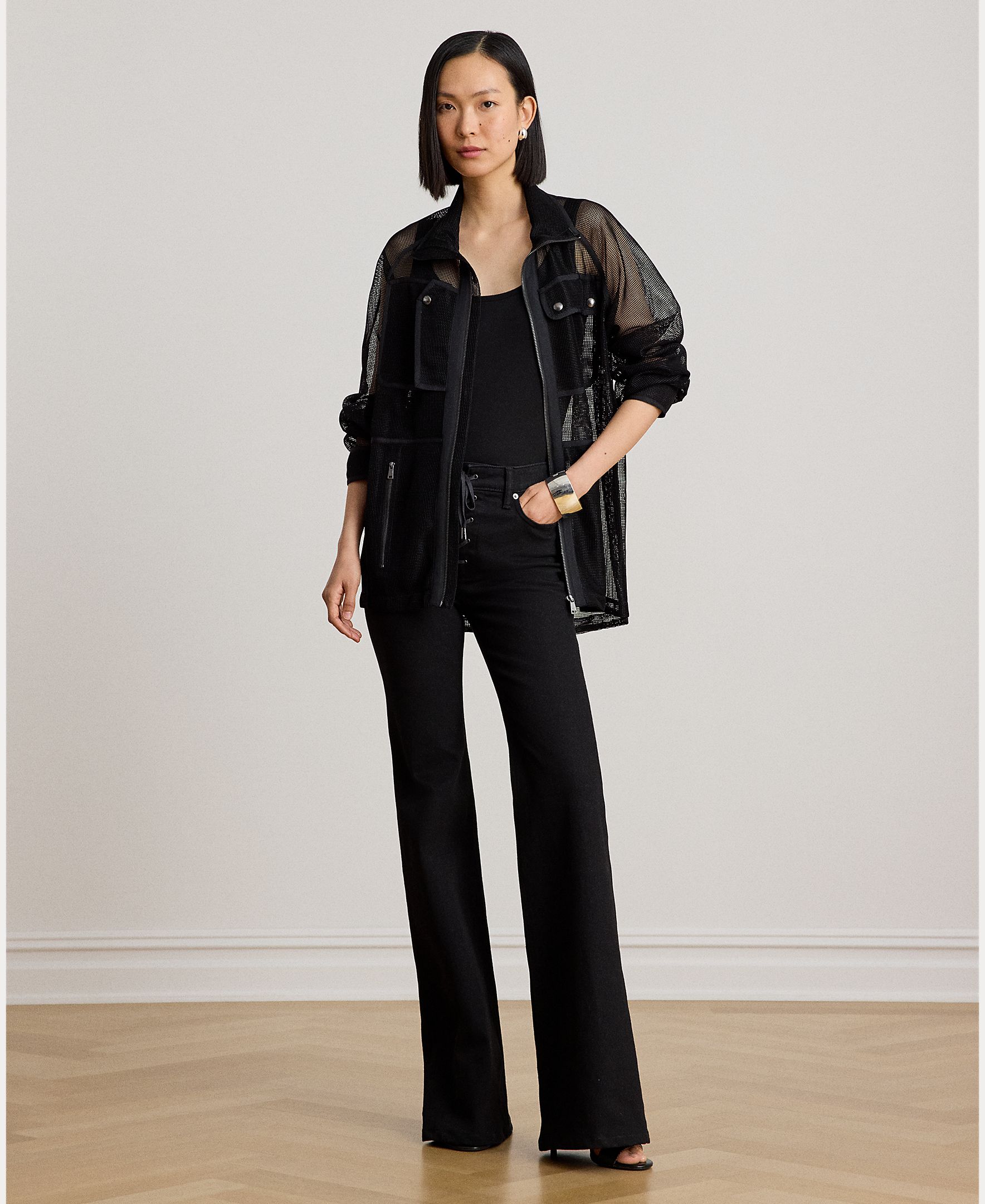 Casaco Semitransparente Oversize Preto-7