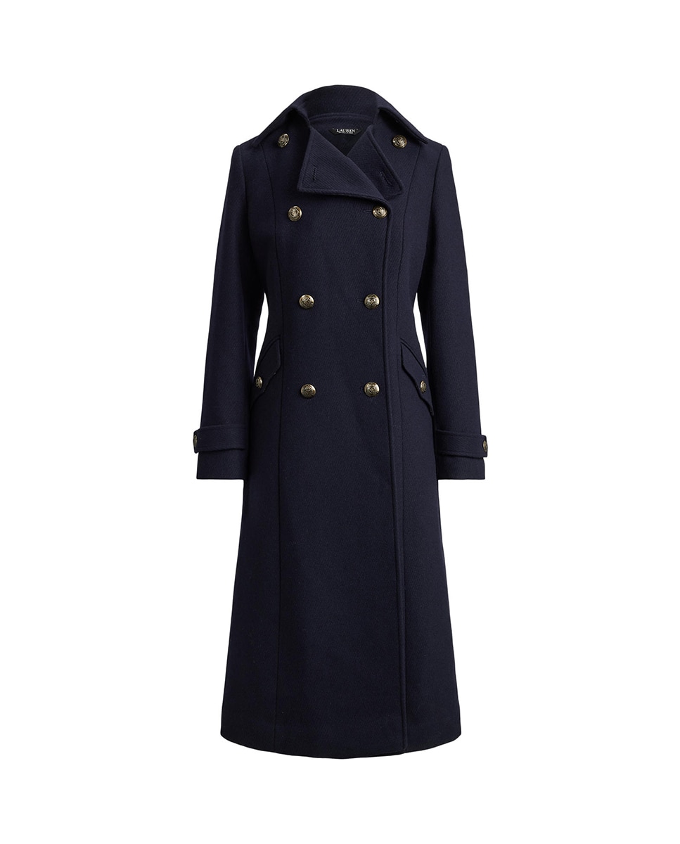 Sobretudo de Pano com Abotoadura Dupla Azul-marinho-7