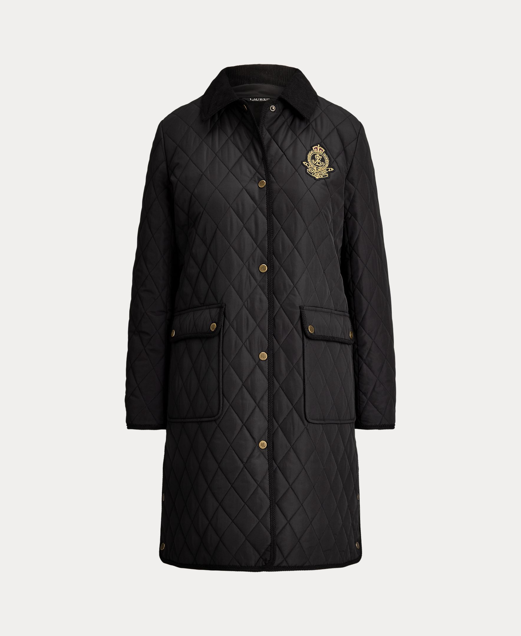 Sobretudo Acolchoado com Escudo Bordado Preto-7