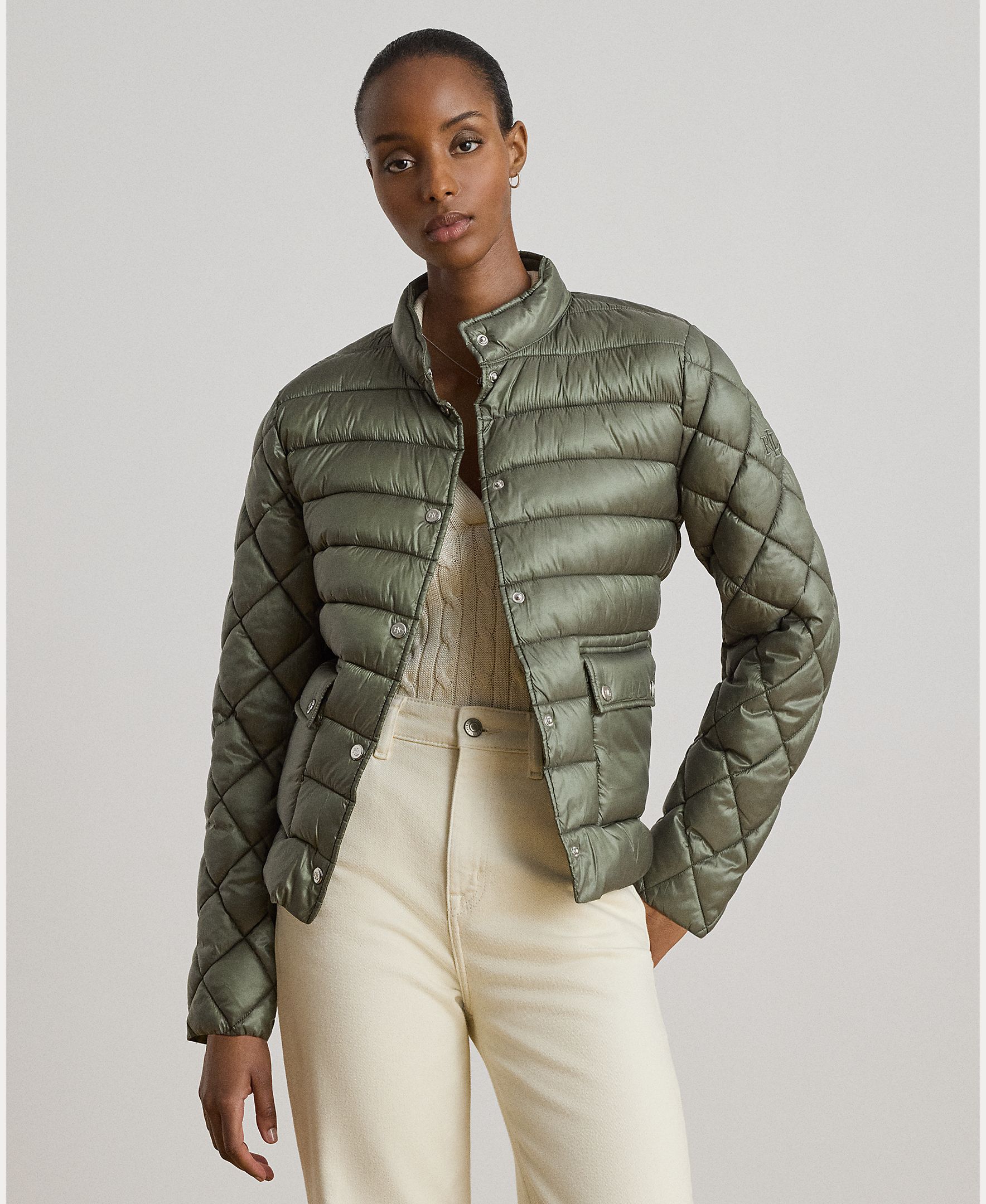 Lauren Ralph Lauren - Plumífero de mujer corto metalizado.