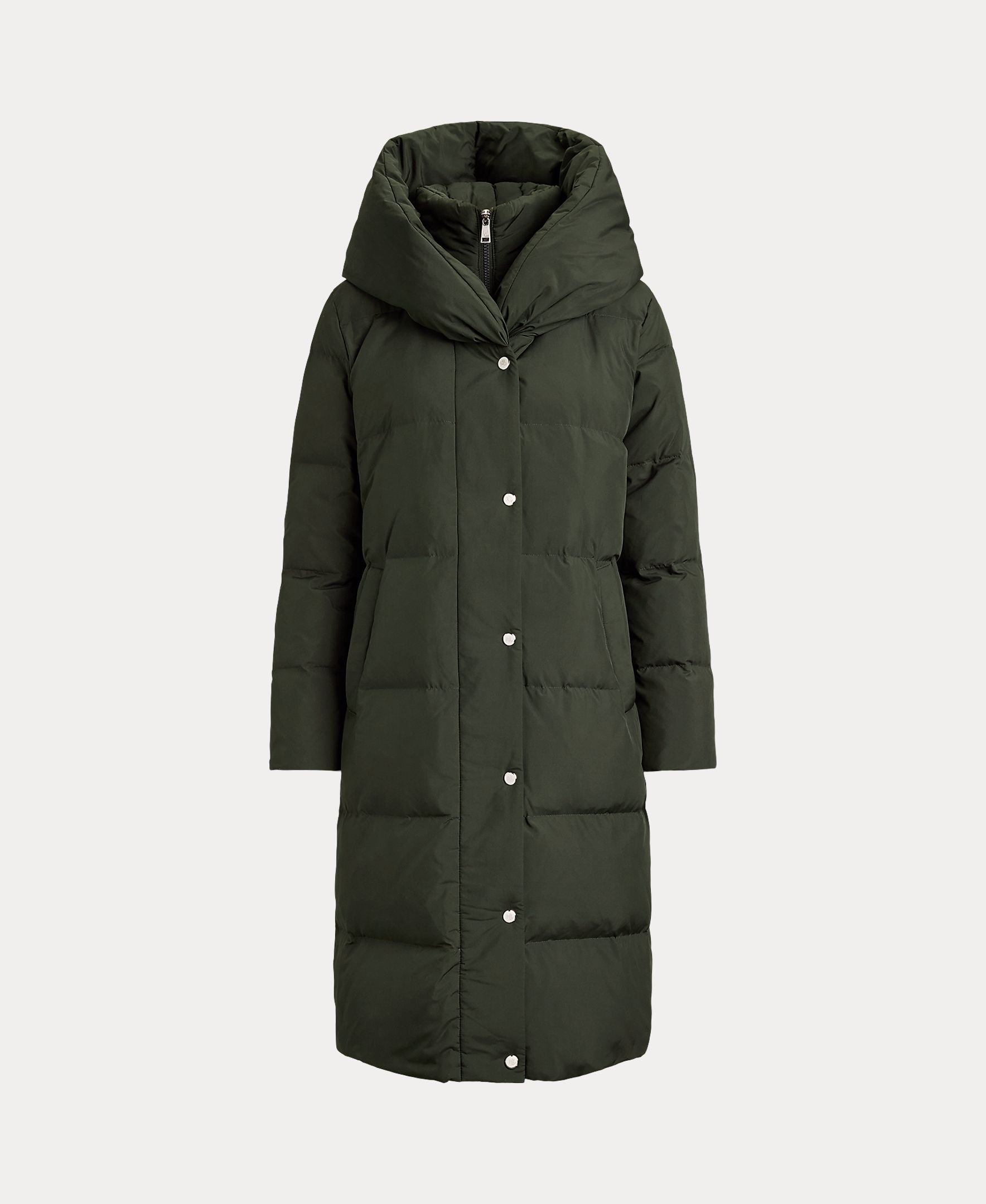 Blusão Acolchoado Comprido com Capuz, Disponível em Tamanhos Grandes Verde-militar-7