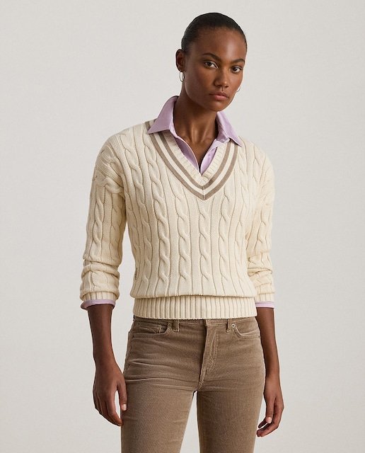 Imagem 0 de Camisola de Malha de Algodão com Decote em Bico