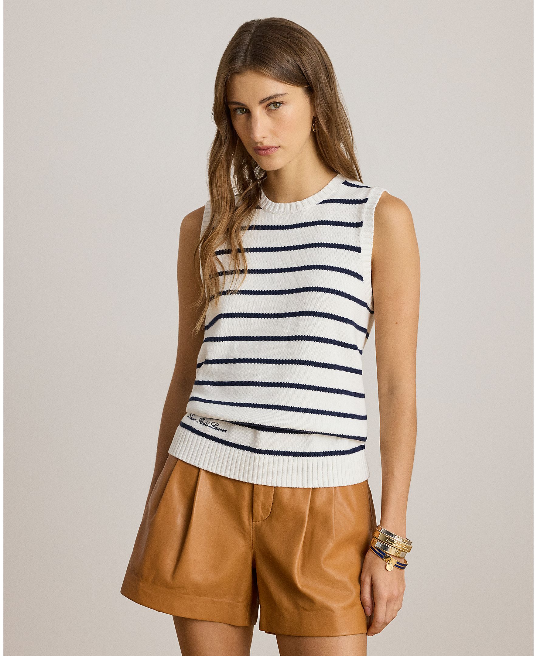 Lauren Ralph Lauren - Jersey de mujer de algodón sin mangas.
