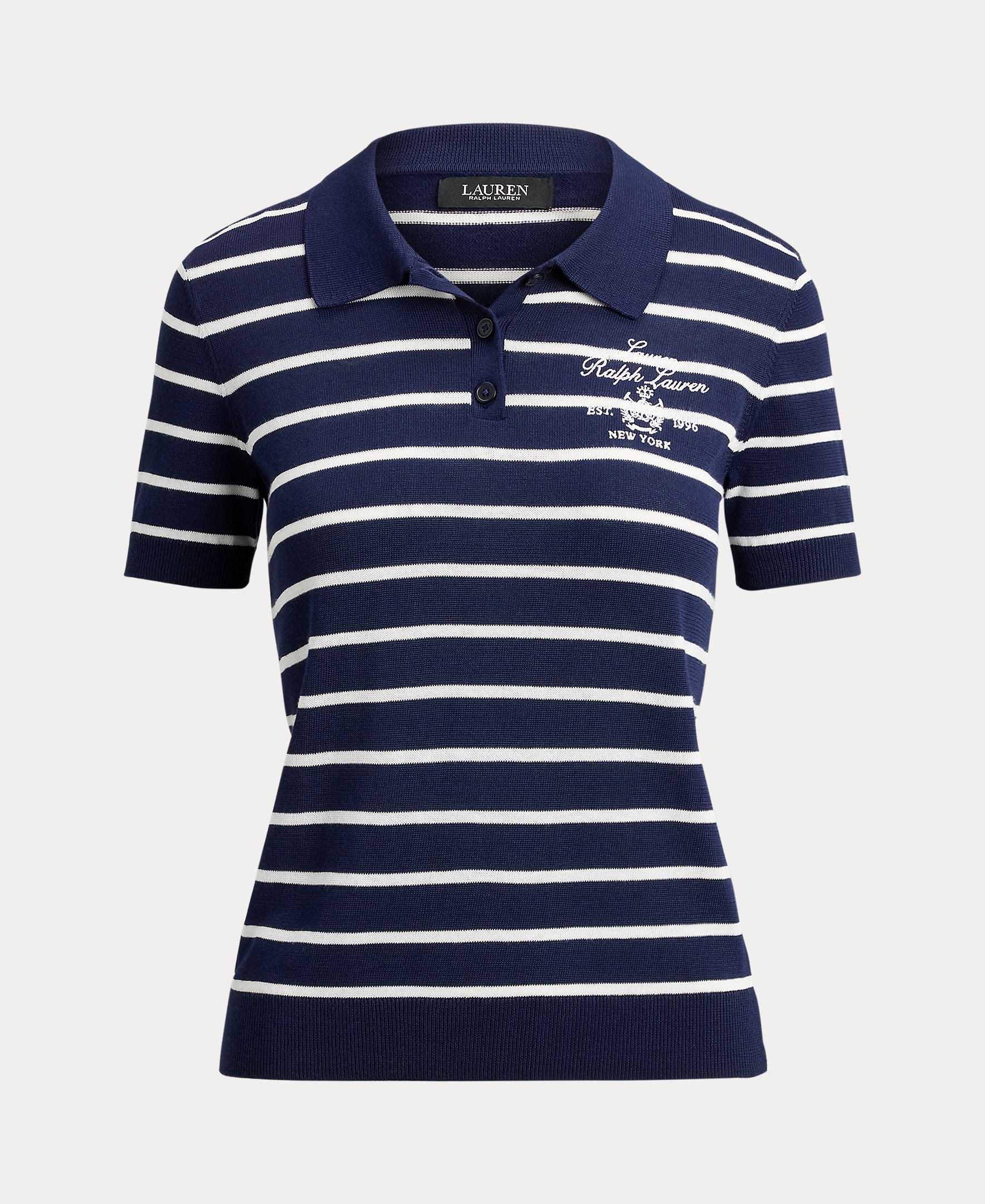 Camisola de Malha Tipo Polo com Manga Curta Azul-marinho-4
