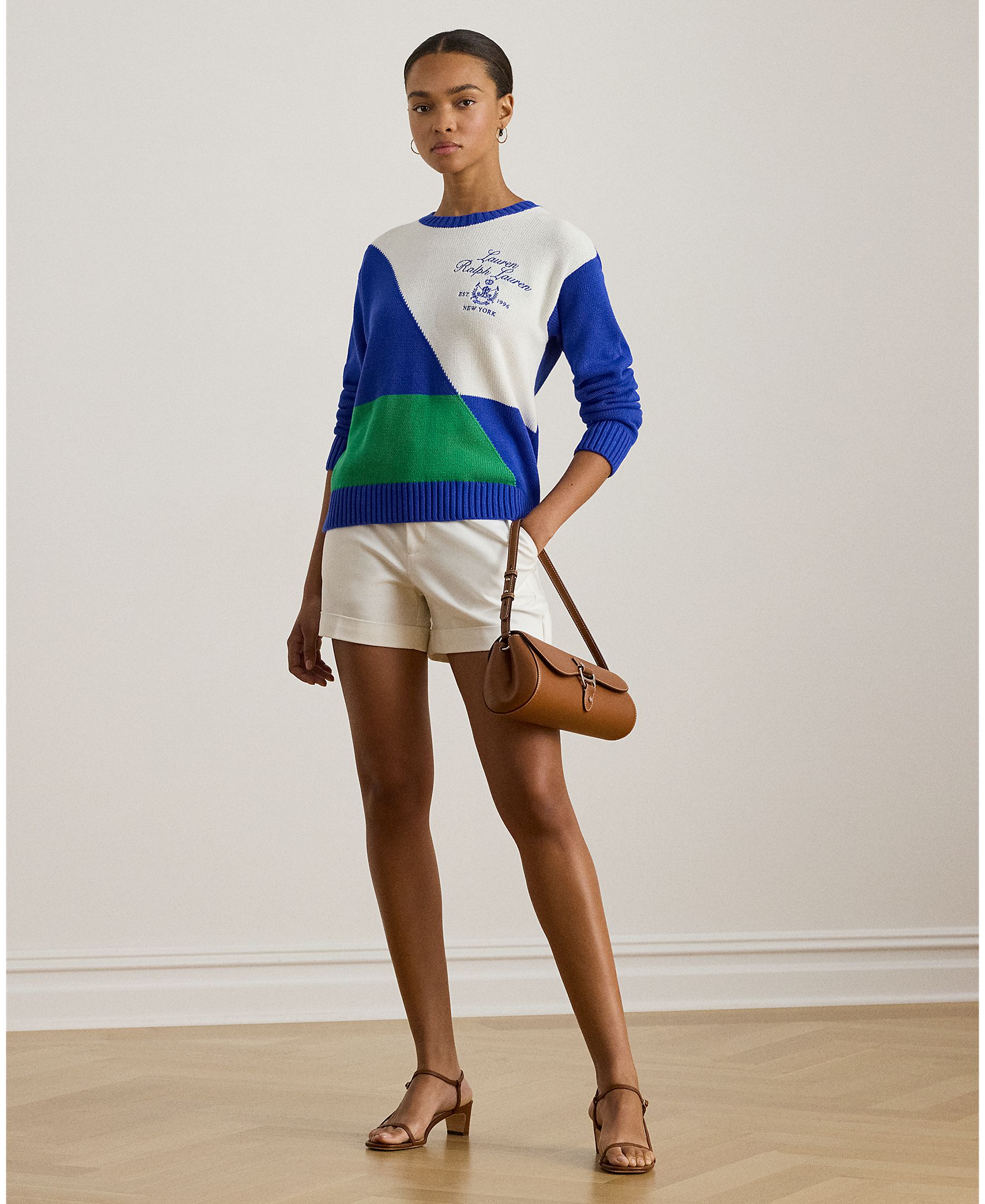Camisola de Malha de Algodão com Decote Redondo Multicolor-5