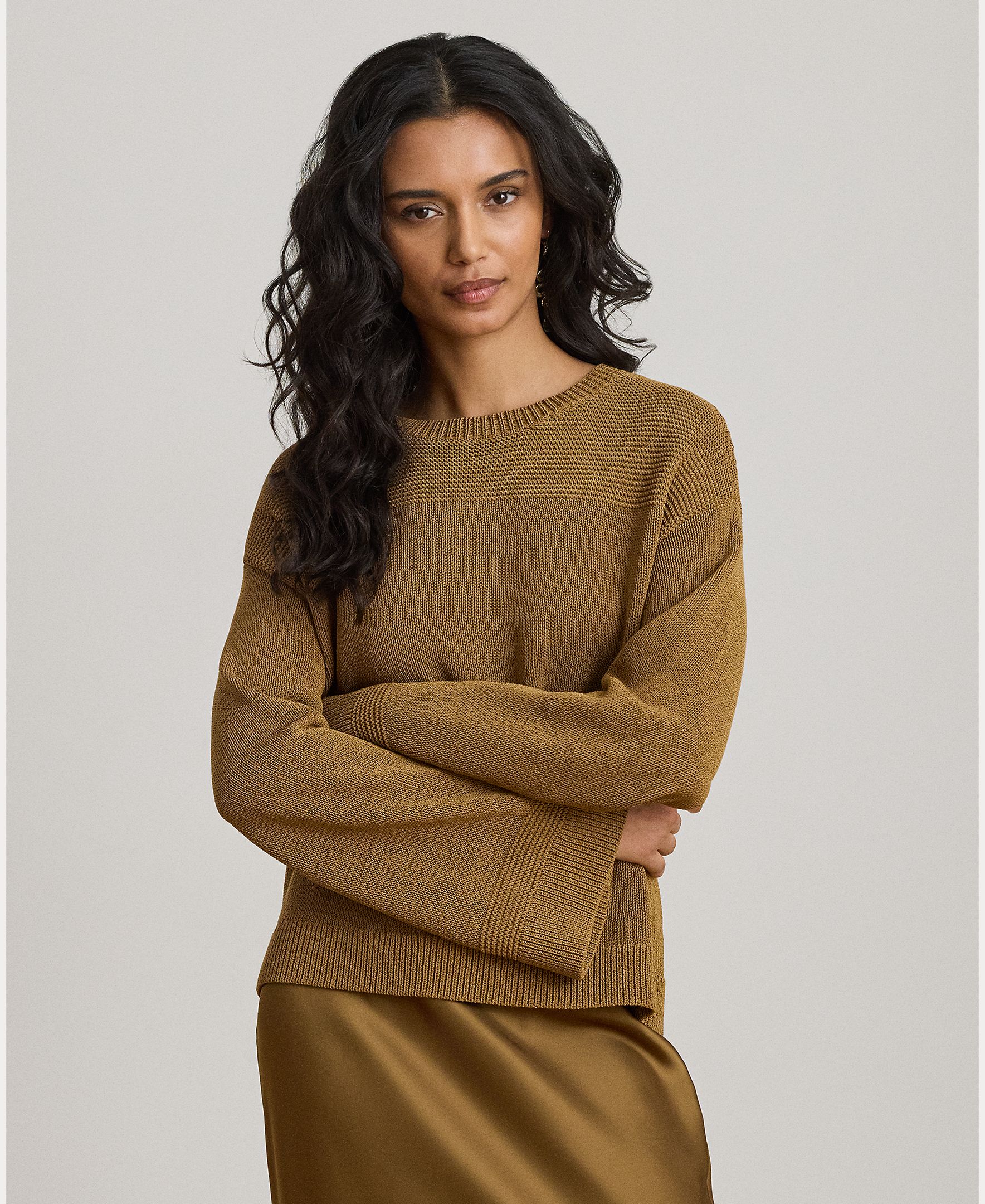 Lauren Ralph Lauren - Jersey de mujer en mezcla de algodón con mangas acampanadas.