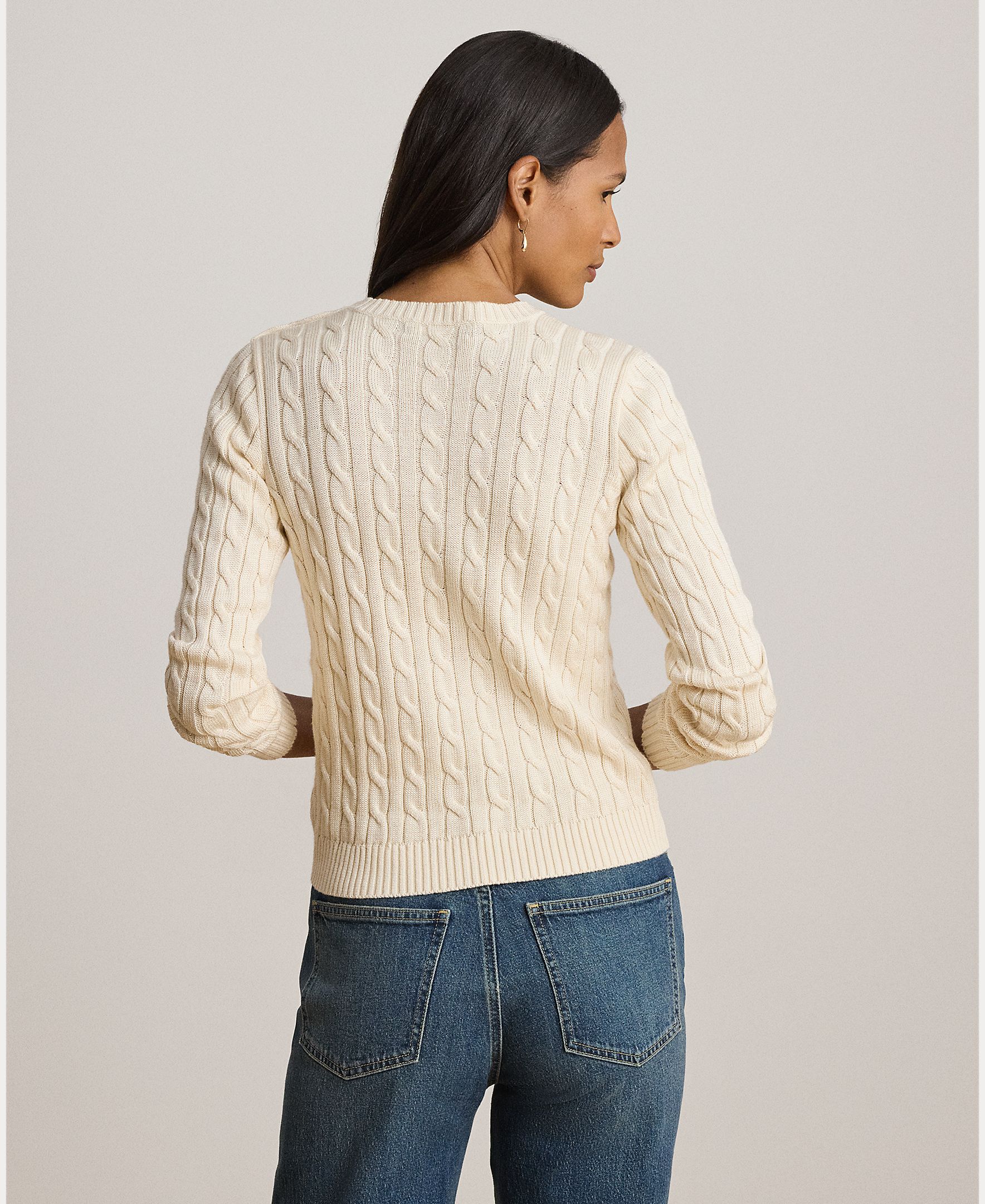 Camisola de Malha de Algodão com Debruado de Botões Natural-3