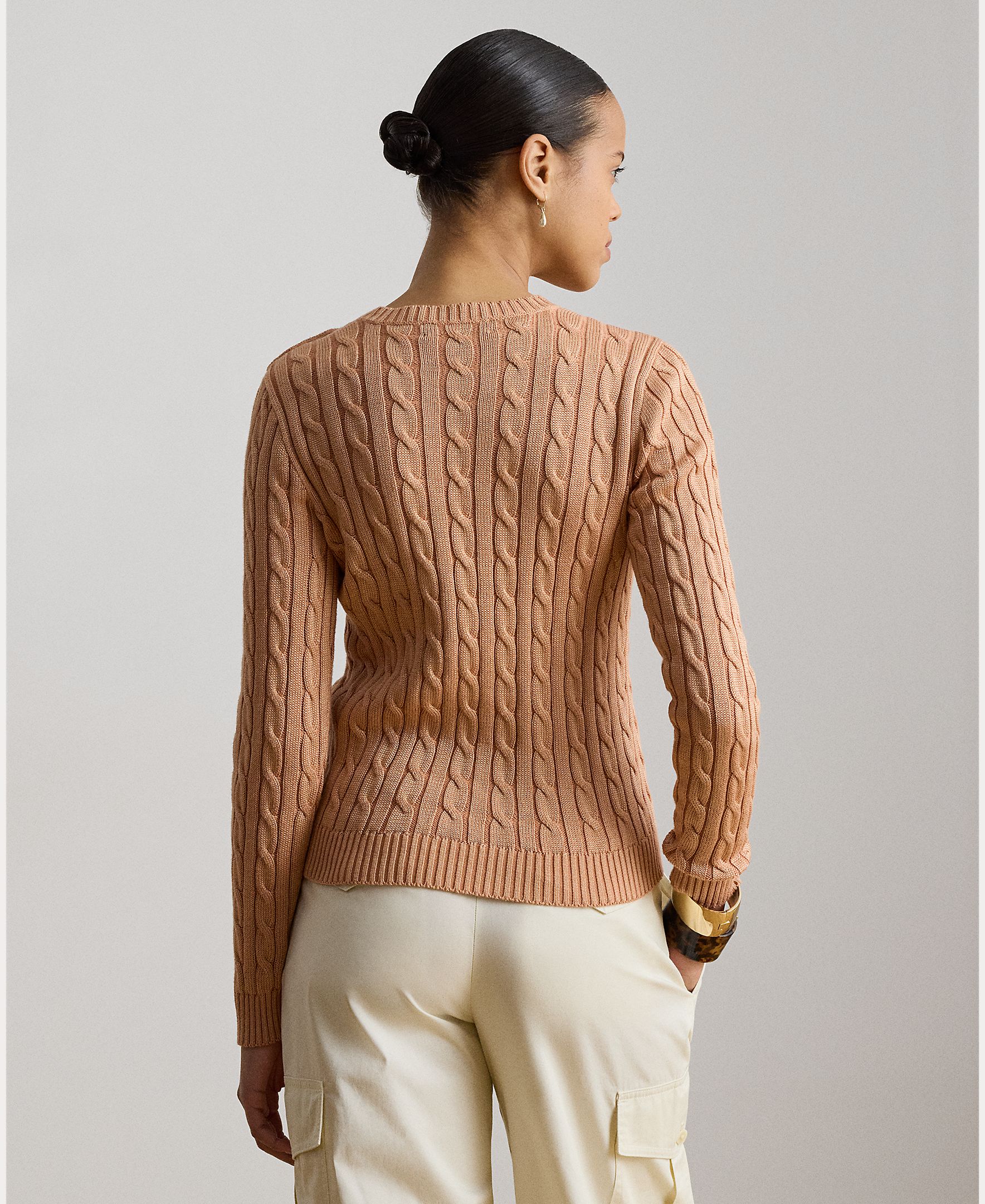 Imagen 3 de Jersey de mujer de algodón con ribete de botones - Lauren Ralph Lauren - Rosa claro Rosa claro