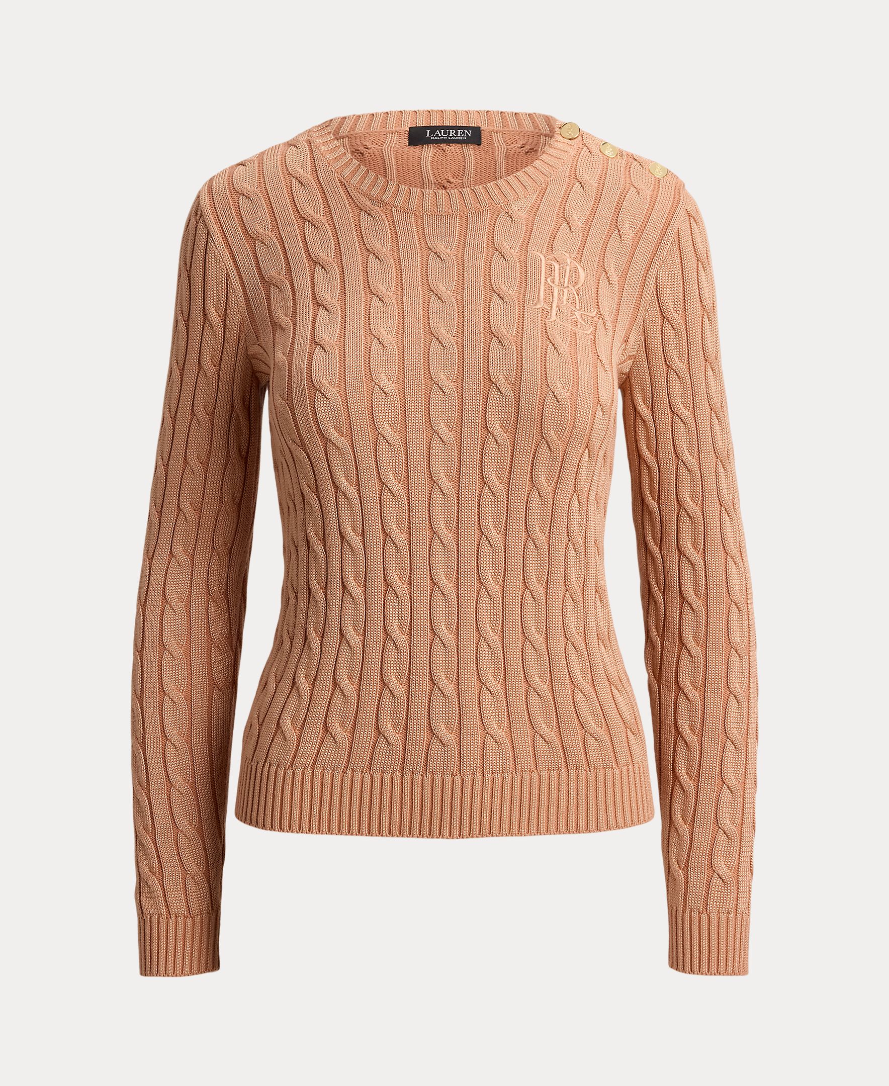 Imagen 5 de Jersey de mujer de algodón con ribete de botones - Lauren Ralph Lauren - Rosa claro Rosa claro