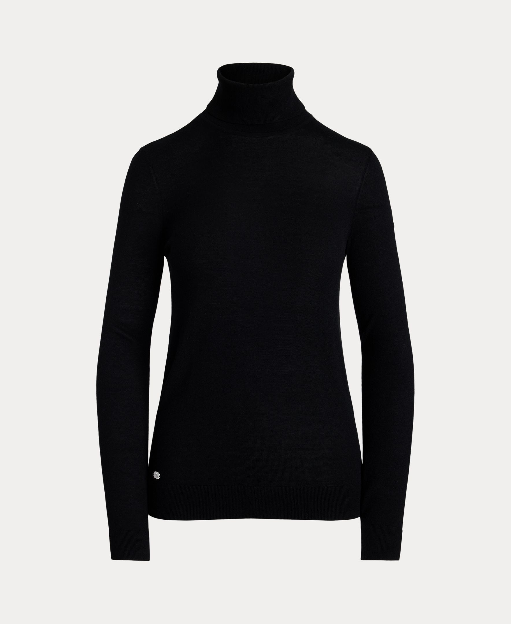 Camisola de Malha com Seda e Gola Dobrada, Disponível em Tamanhos Grandes Preto-6