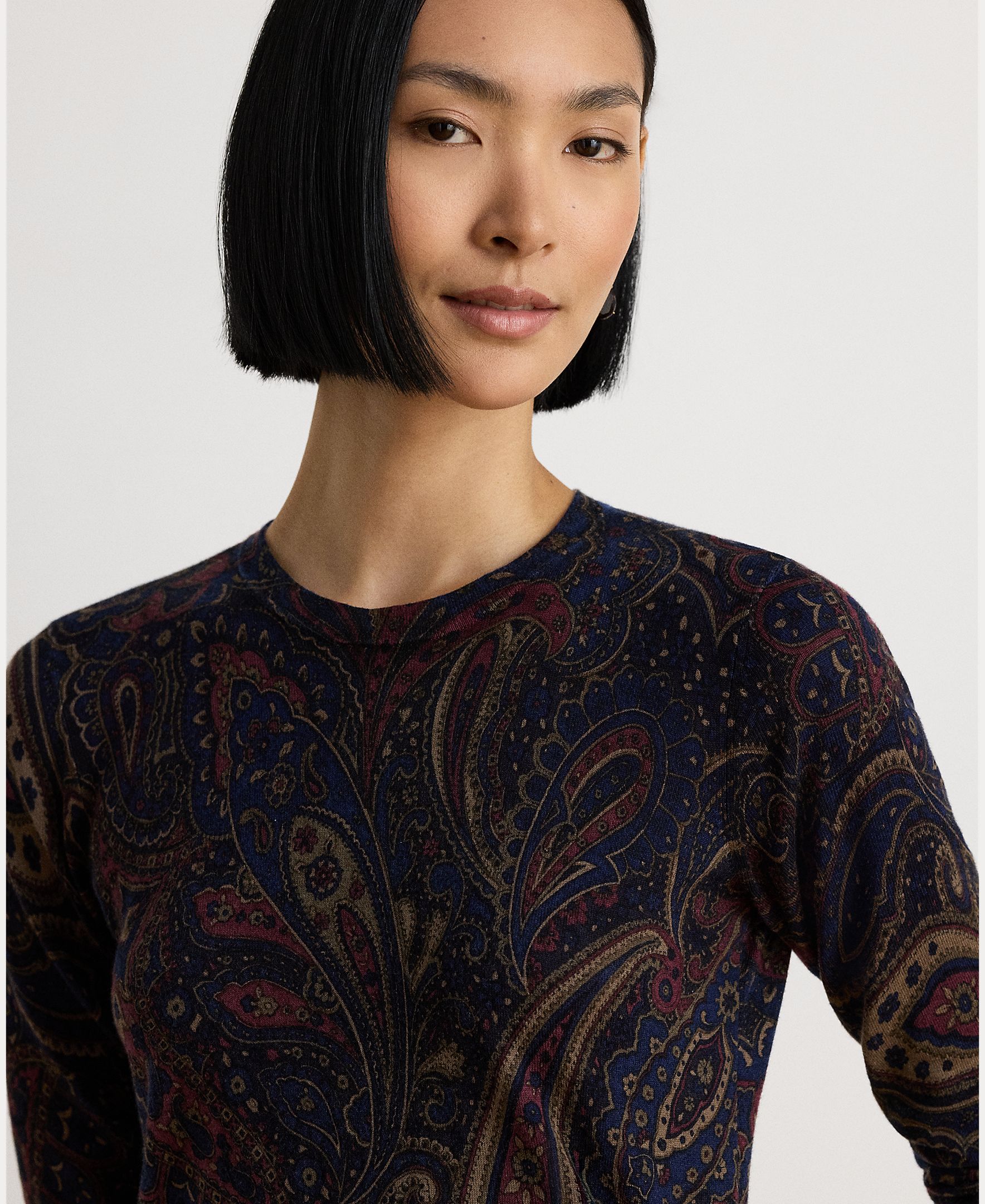 Camisola de malha de Algodão com Estampado, Disponível em Tamanhos Grandes Azul-marinho-4