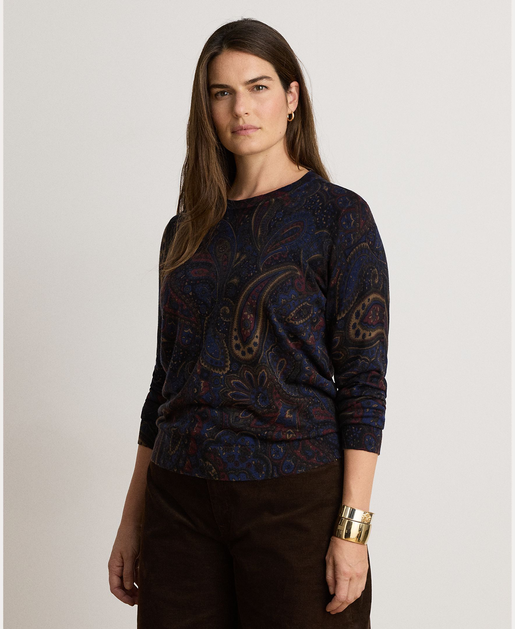 Camisola de malha de Algodão com Estampado, Disponível em Tamanhos Grandes Azul-marinho-5