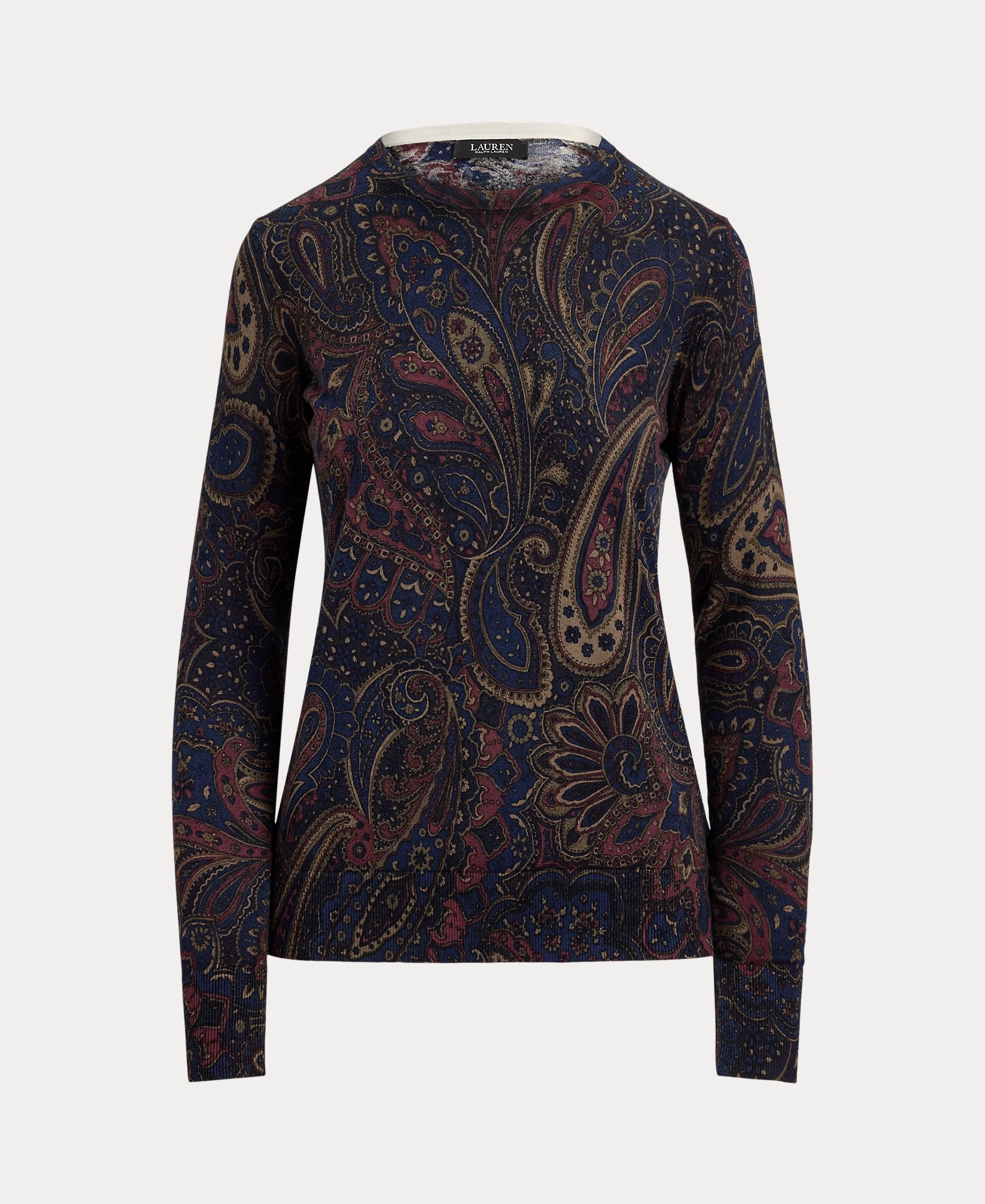Camisola de malha de Algodão com Estampado, Disponível em Tamanhos Grandes Azul-marinho-8