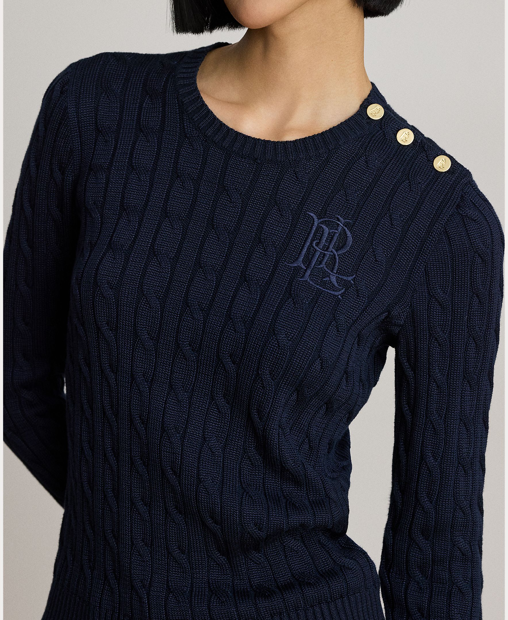 Camisola de Malha do Cabo, Disponível em Tamanhos Grandes Azul-marinho-4