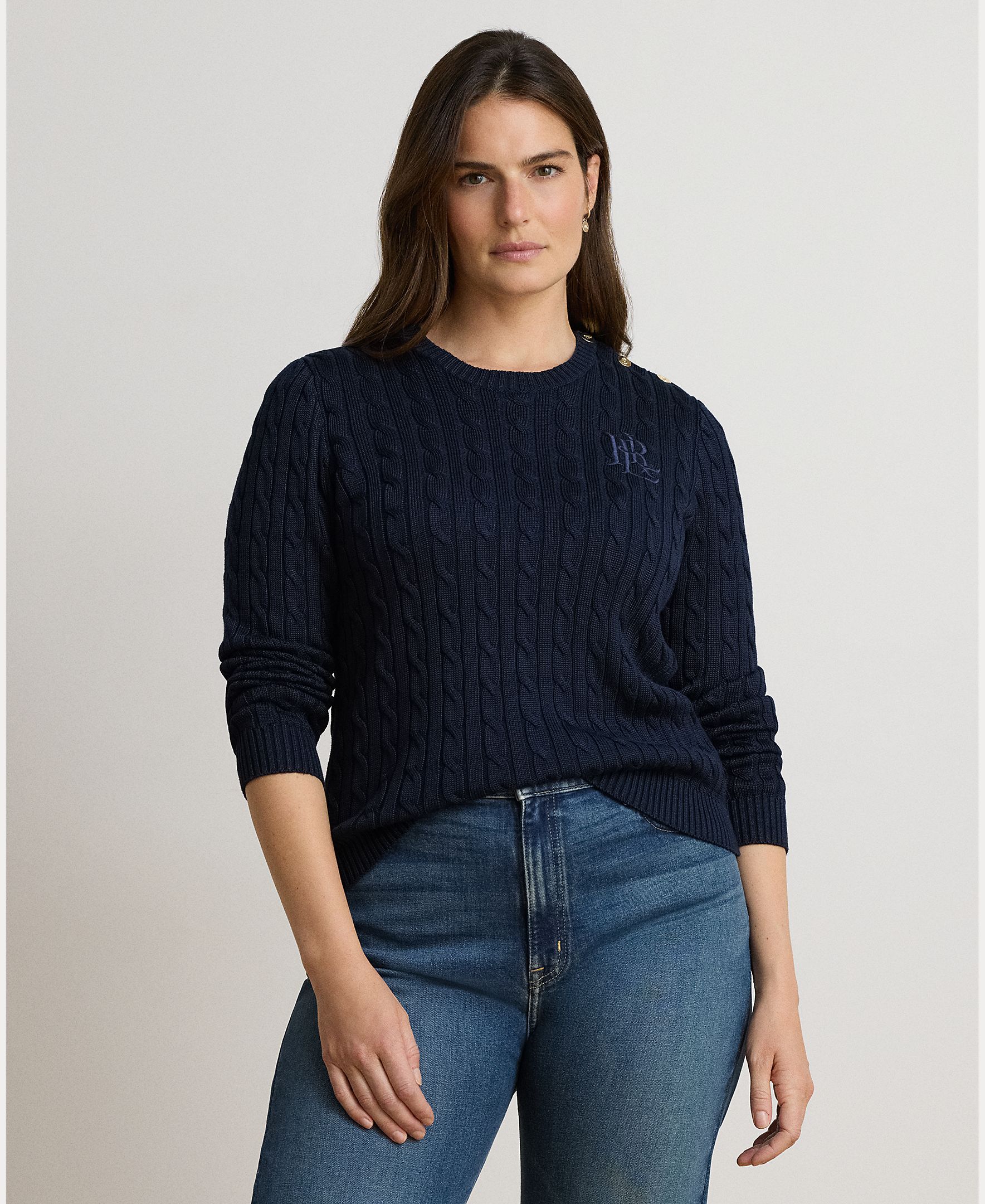 Camisola de Malha do Cabo, Disponível em Tamanhos Grandes Azul-marinho-6
