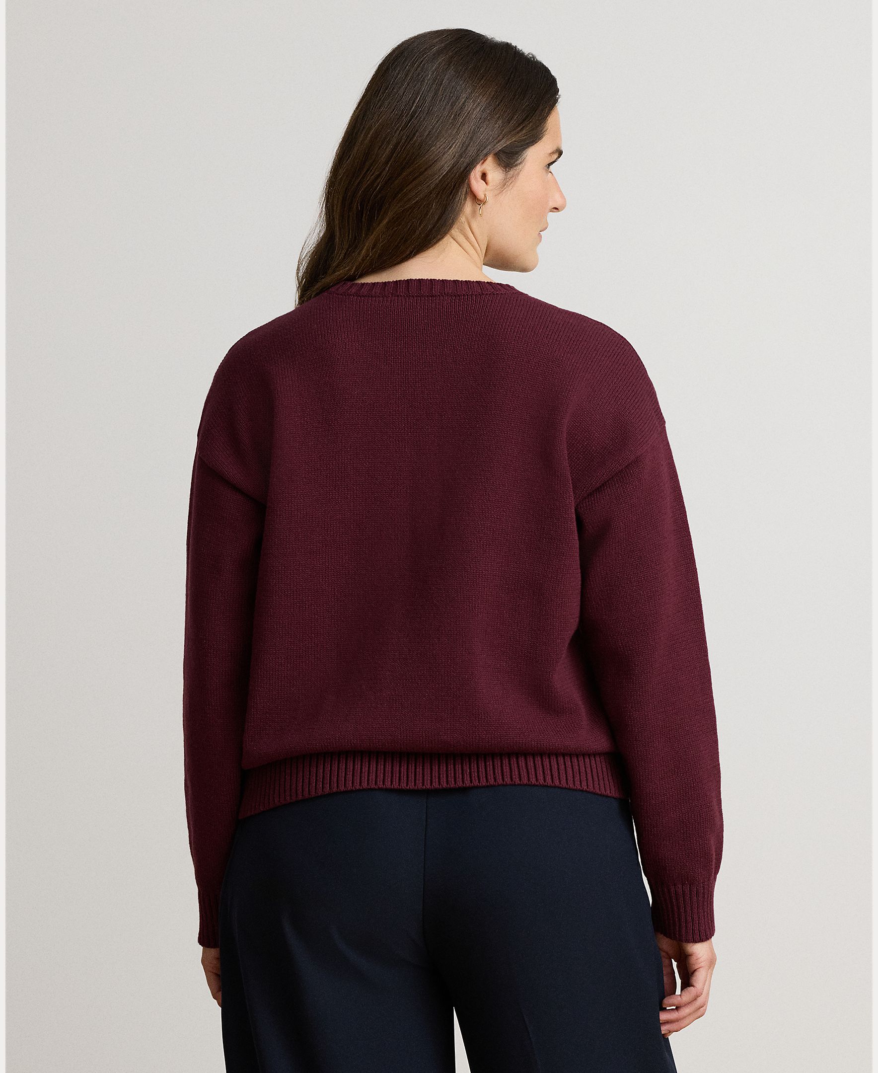 Camisola de Malha de Algodão com Cão em Tecido, Disponível em Tamanhos Grandes Grená-7