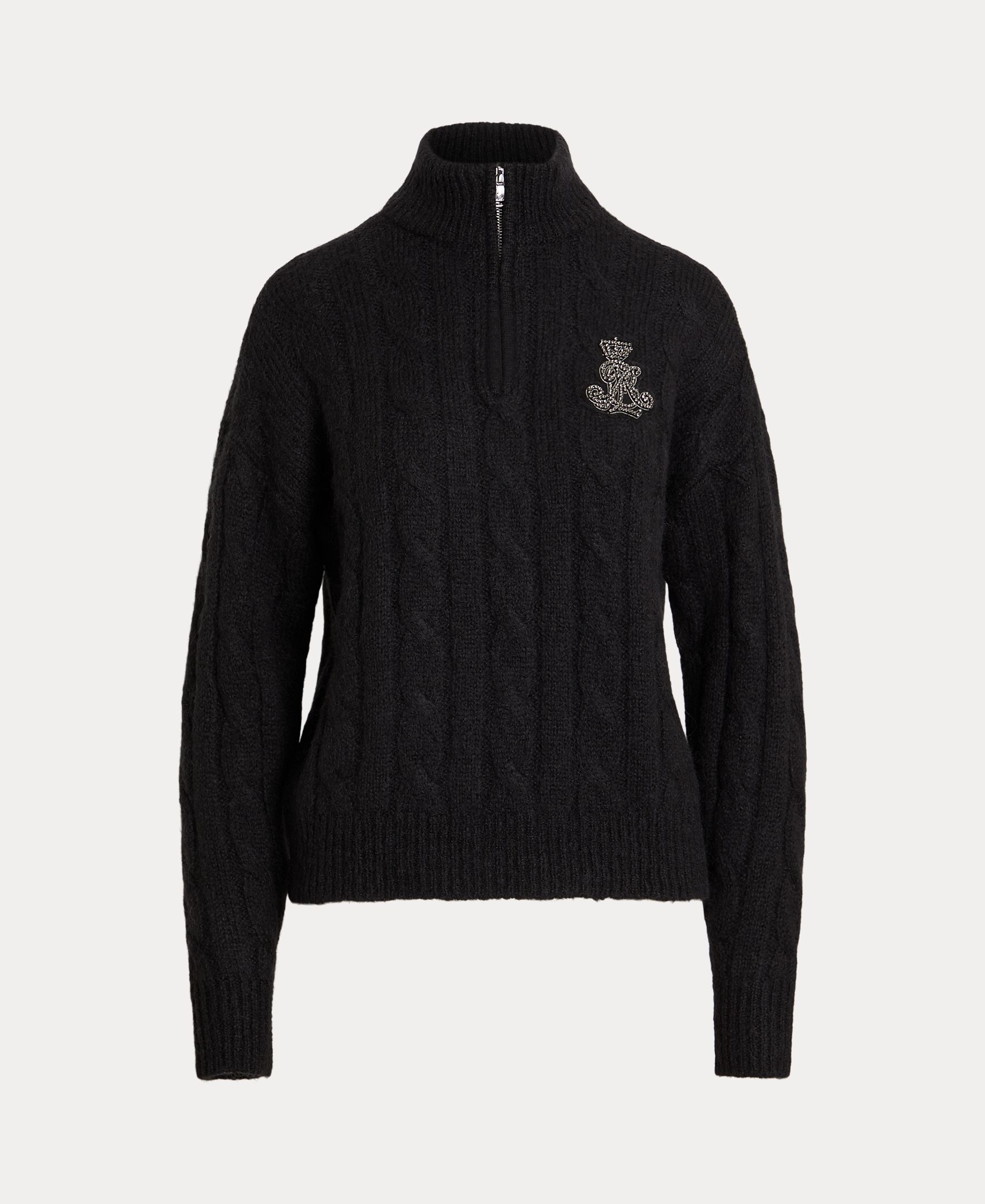 Camisola de Malha do Cabo com Escudo Bordado Preto-7