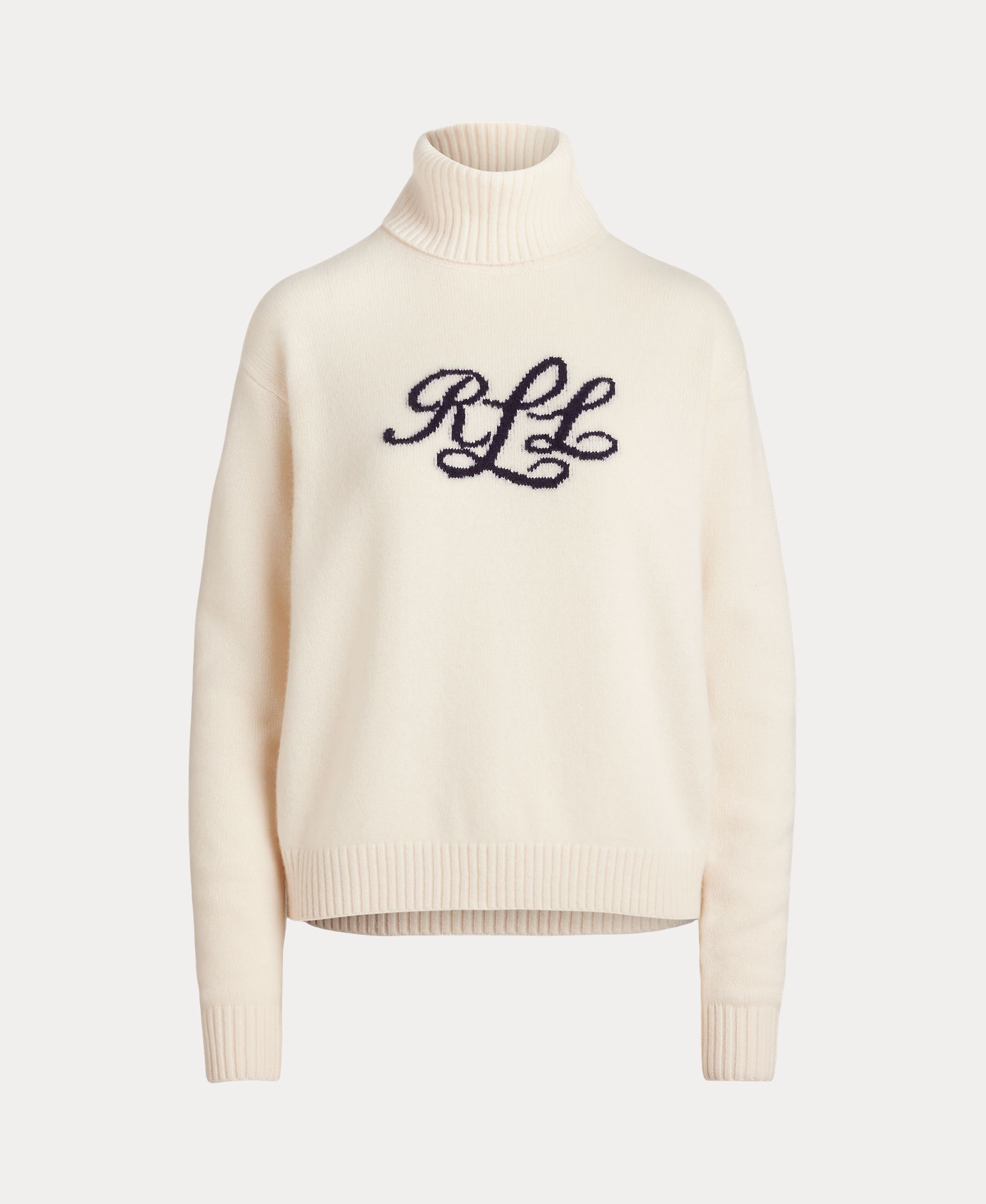 Camisola de Malha de Caxemira com Logótipo Creme-9