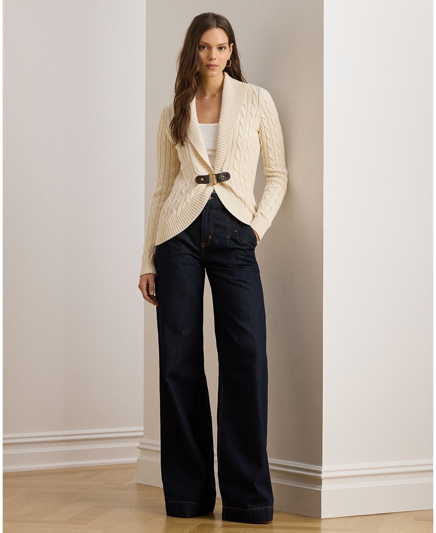 Cardigan com Fivela de Algodão Cru-5