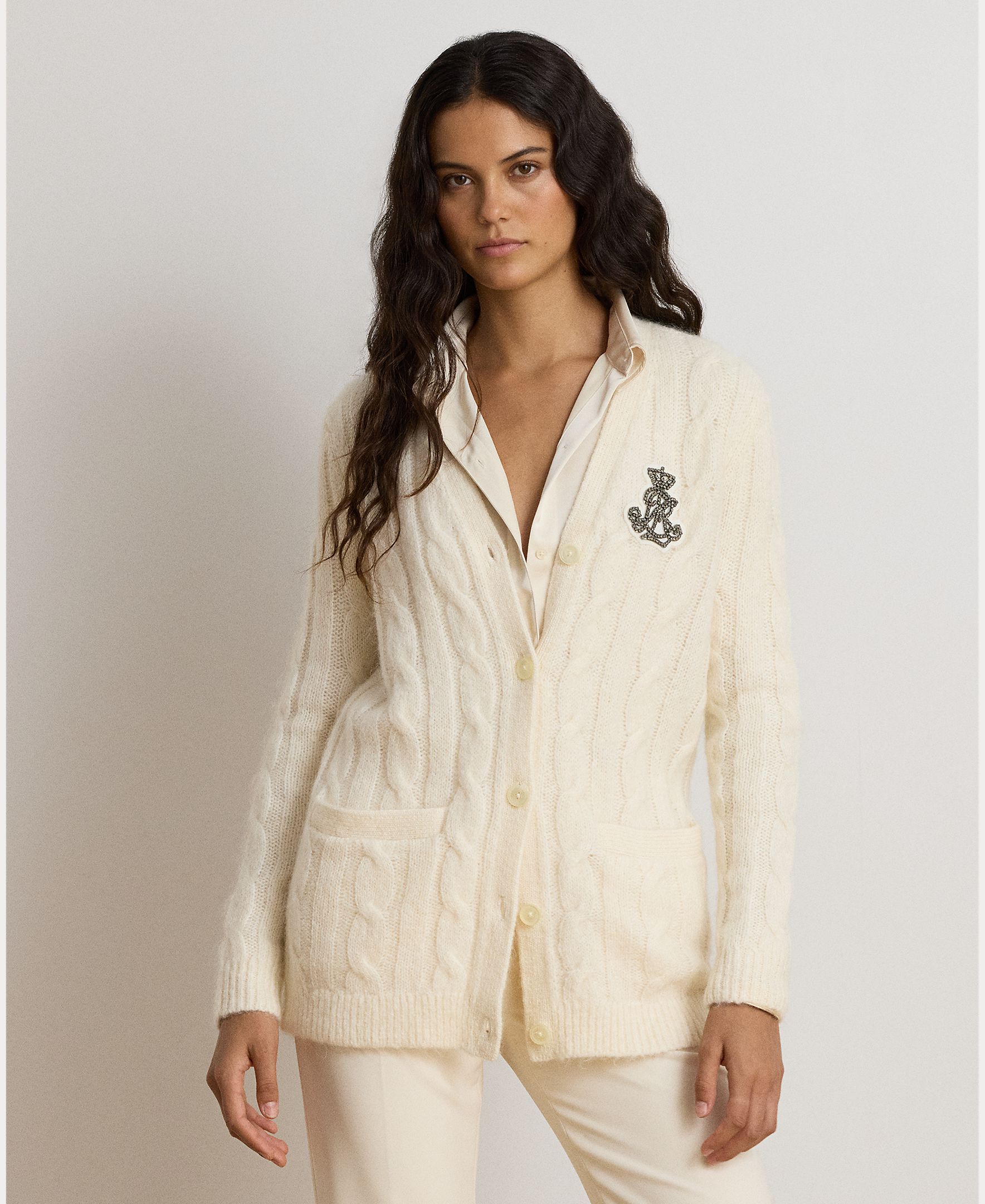 Imagem 0 de Cardigan de Malha do Cabo com Escudo