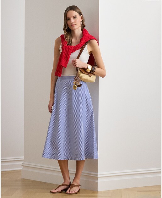 Imagem 0 de Saia Midi com Corte Evasê e Estampado