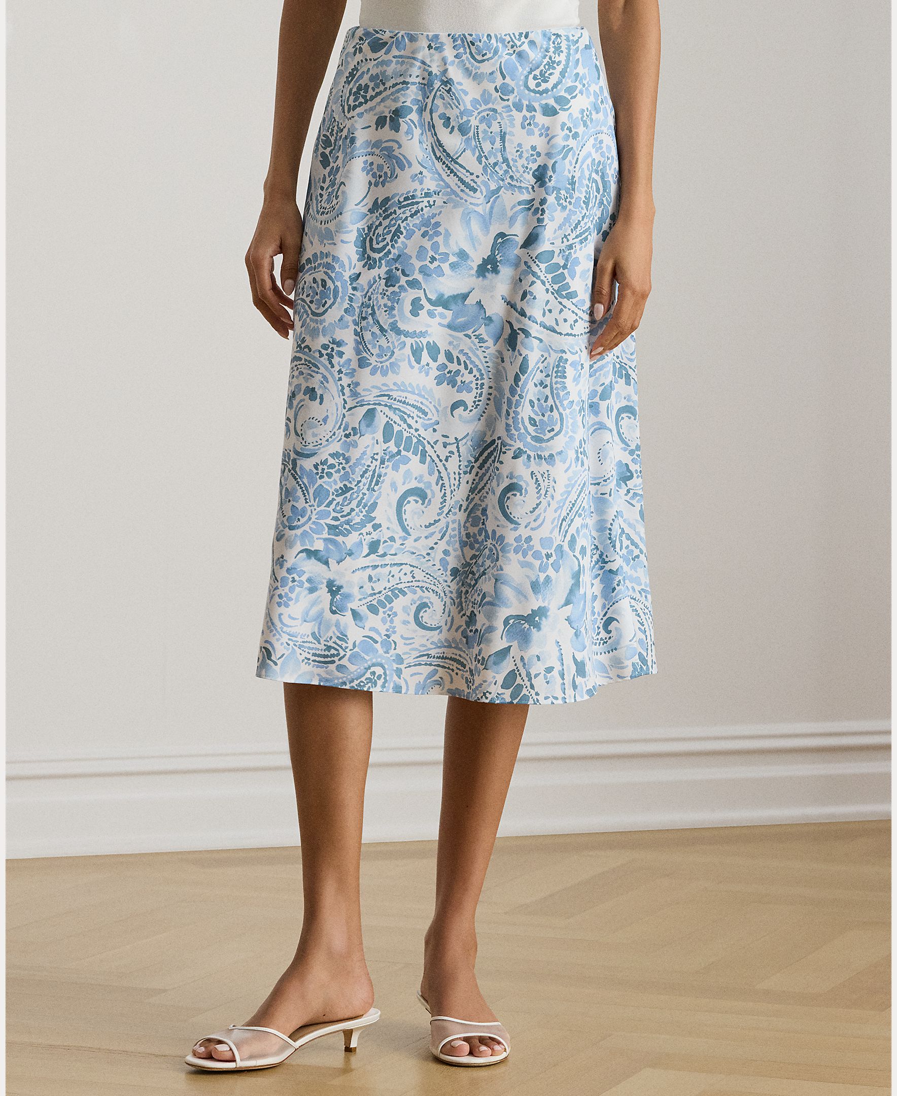 Lauren Ralph Lauren - Falda midi con caída fluida y estampado.