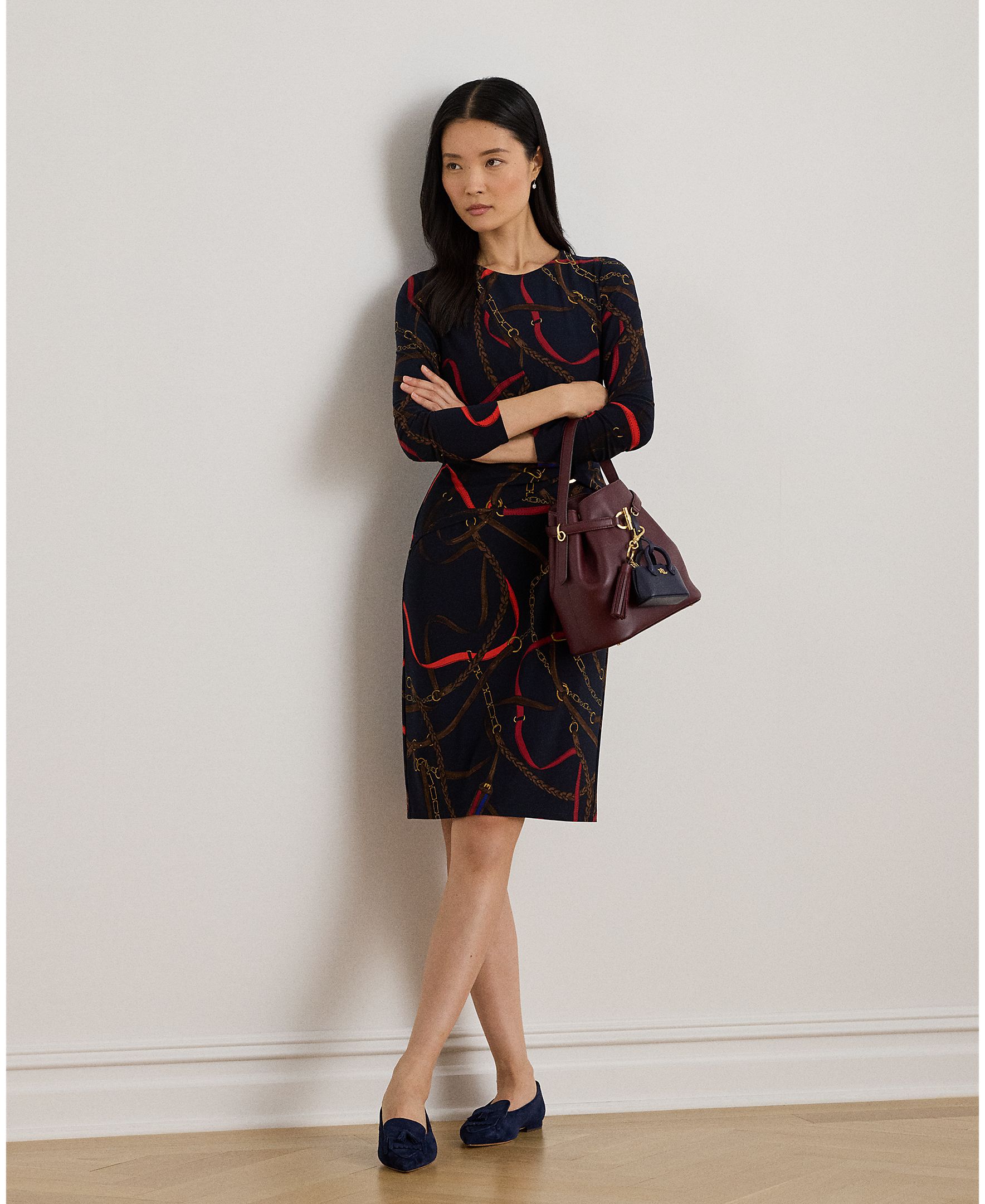 Imagem 0 de Vestido midi de malha estampado