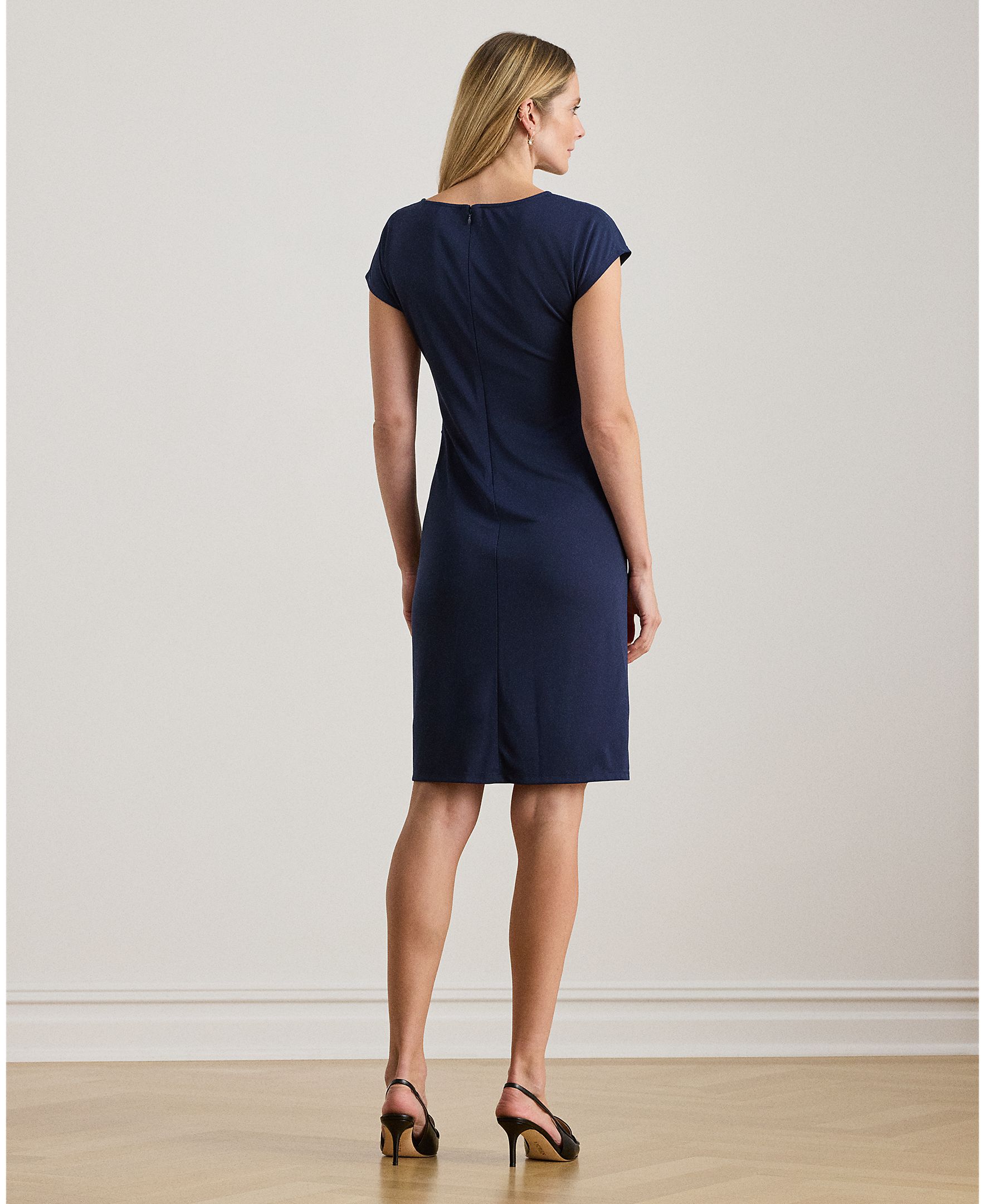 Vestido Midi com Mangas em Balão Azul-marinho-2