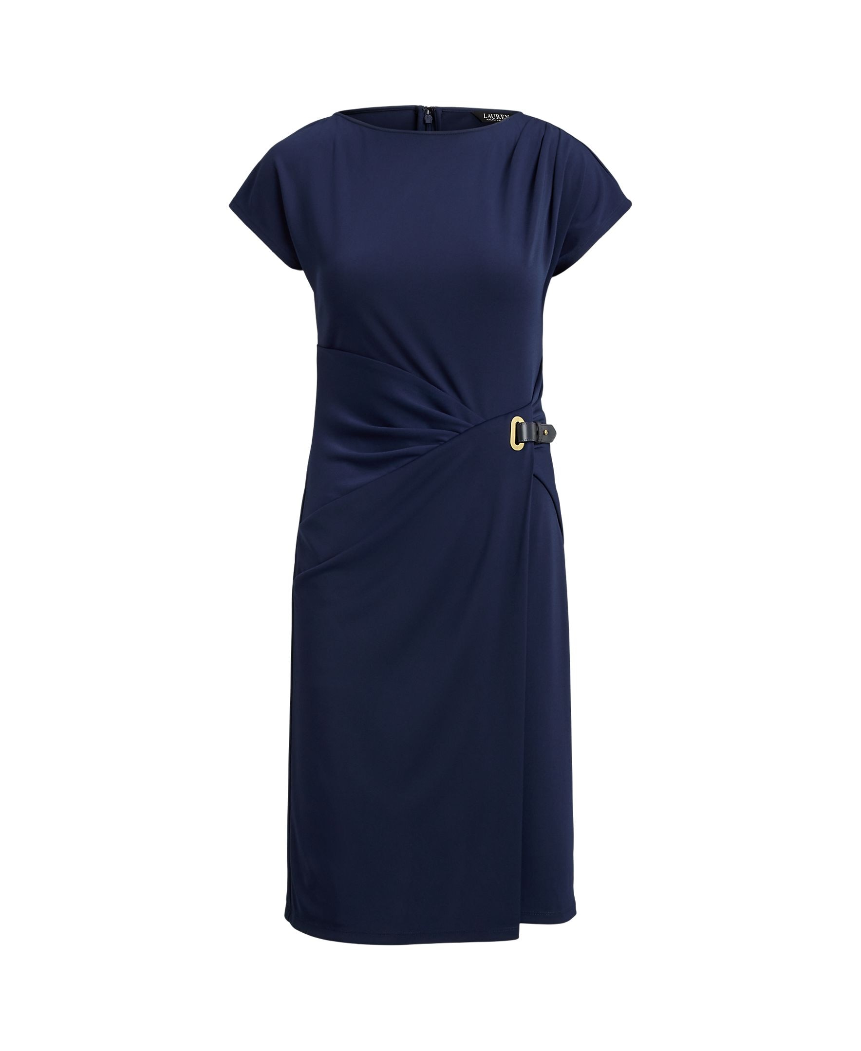 Vestido Midi com Mangas em Balão Azul-marinho-5