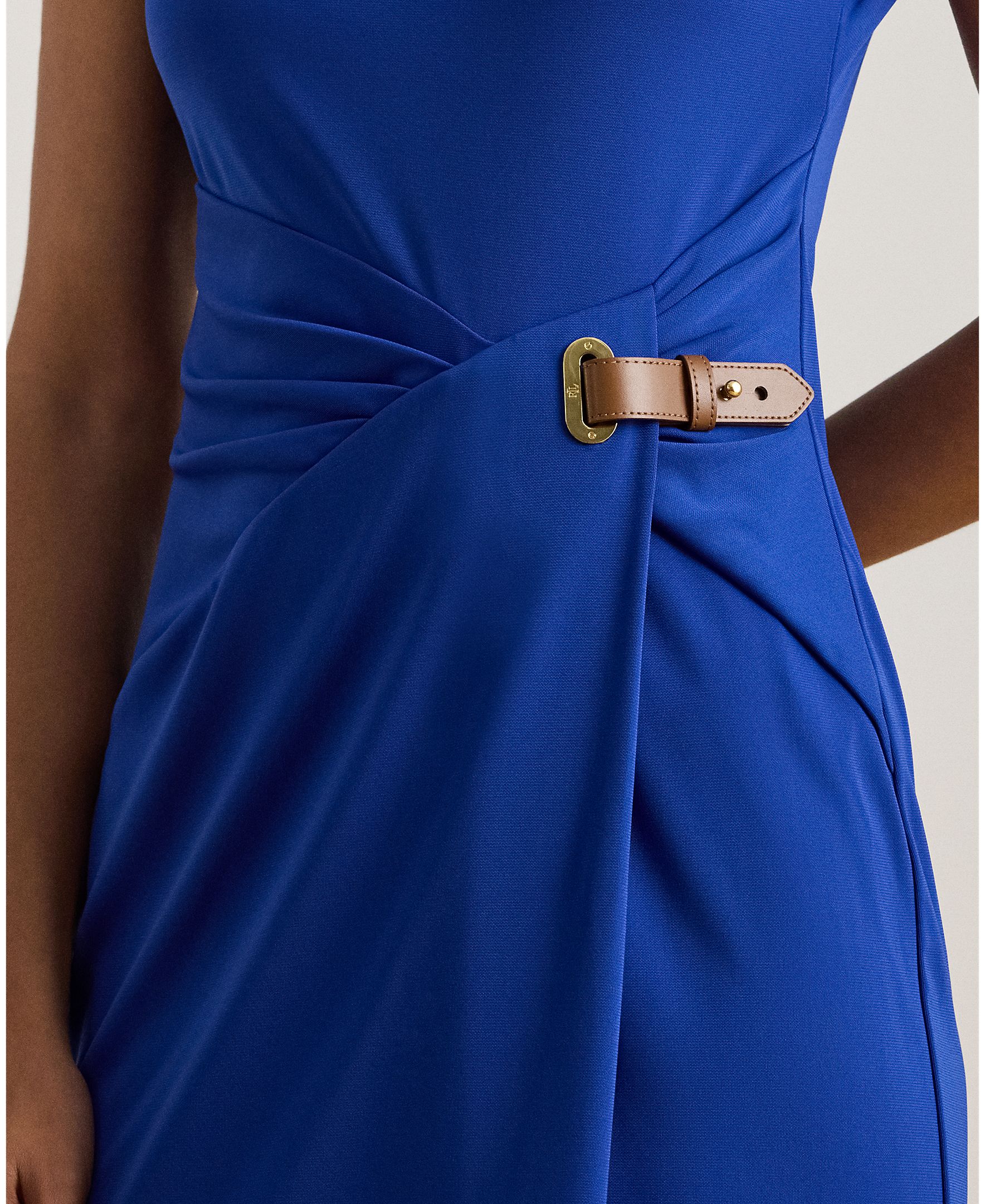 Vestido Midi com Mangas em Balão Azul Royal-4
