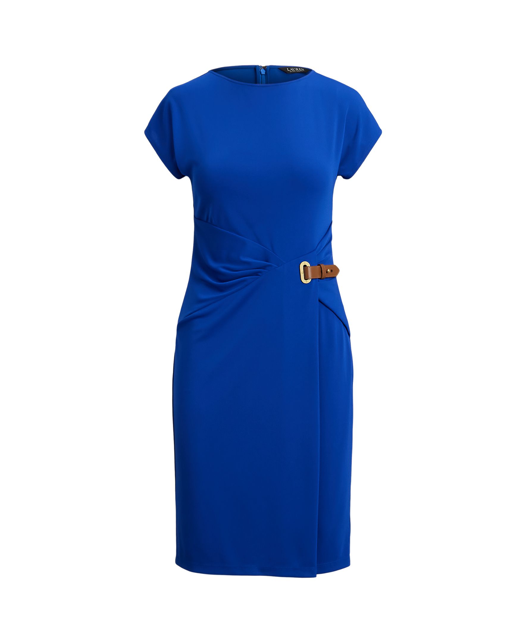 Vestido Midi com Mangas em Balão Azul Royal-5