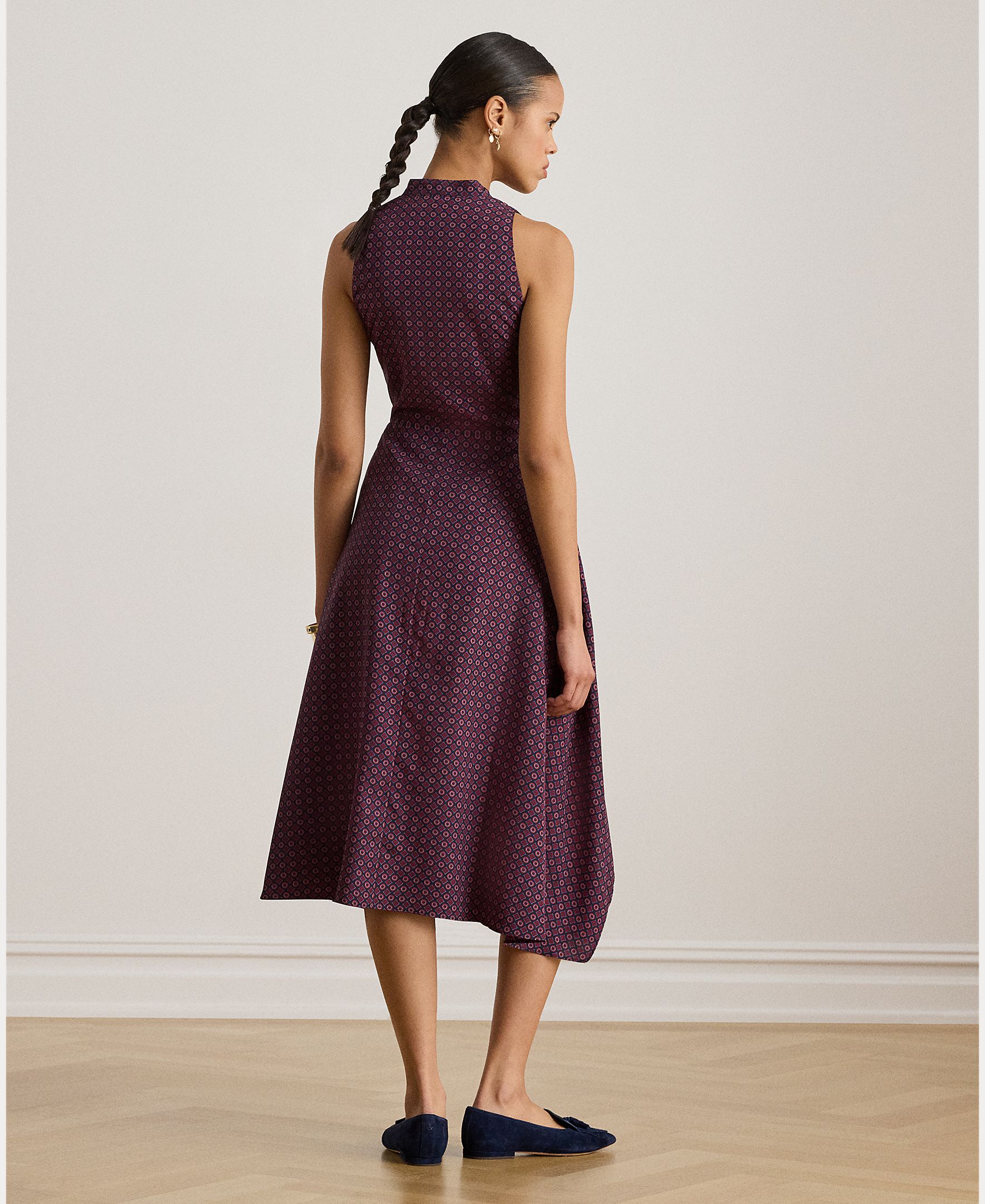 Vestido midi assimétrico Ameixa-2
