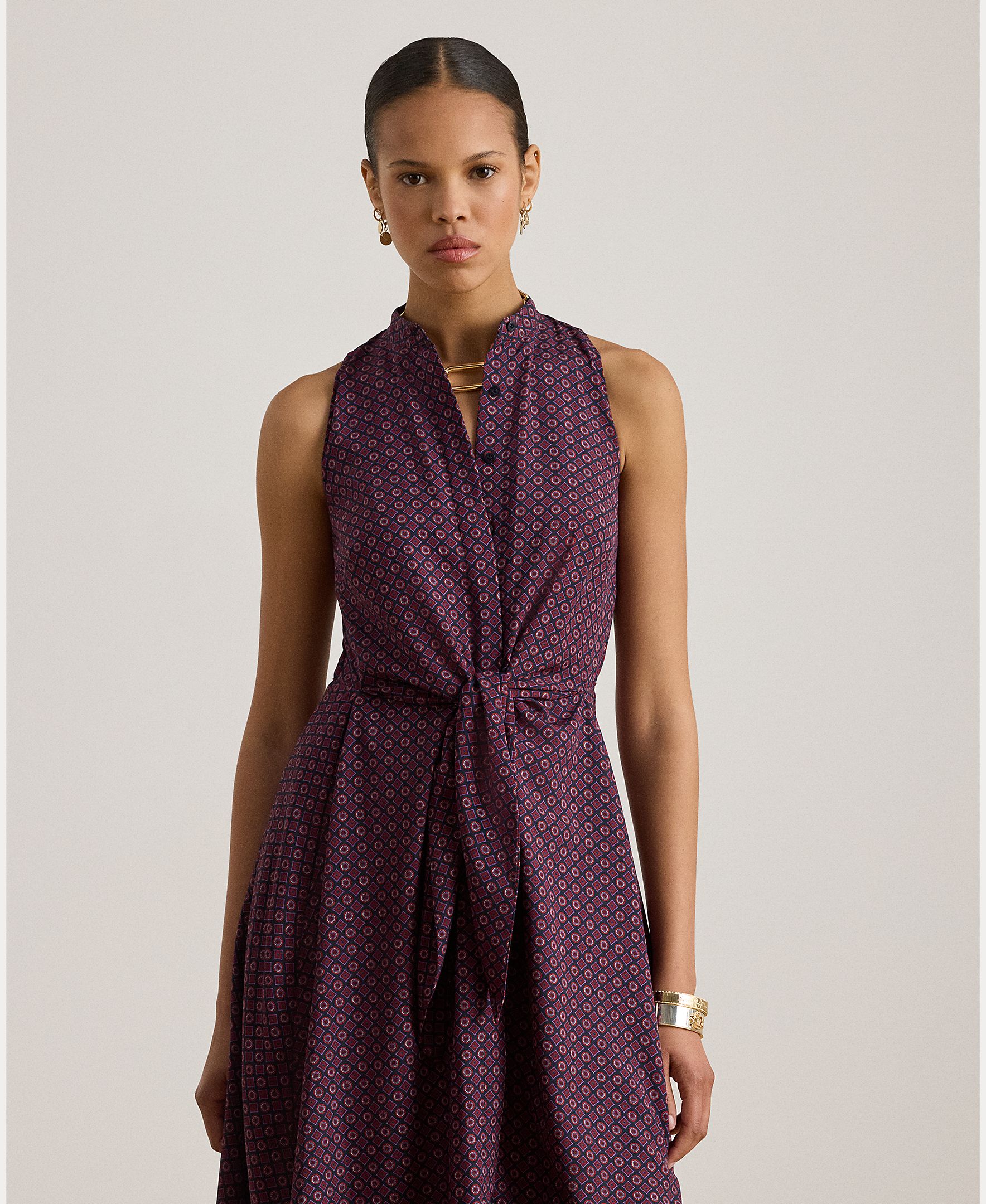Vestido midi assimétrico Ameixa-4