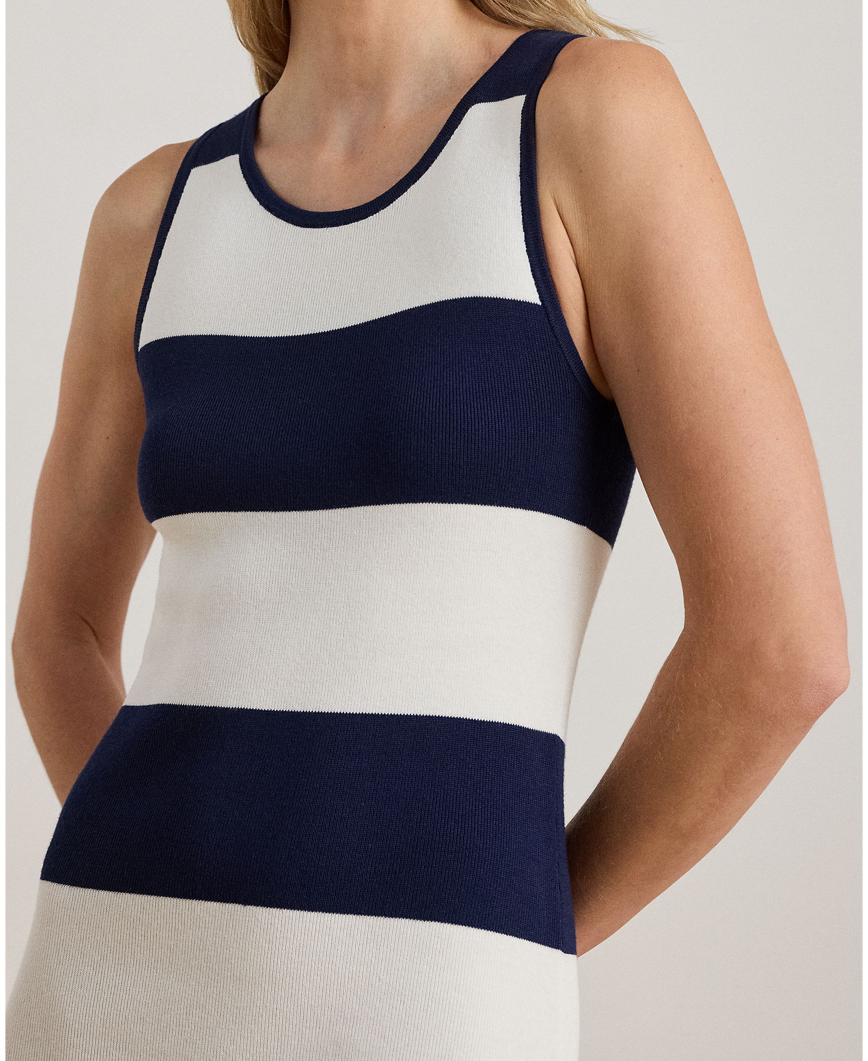 Vestido sem mangas estampado Azul-5