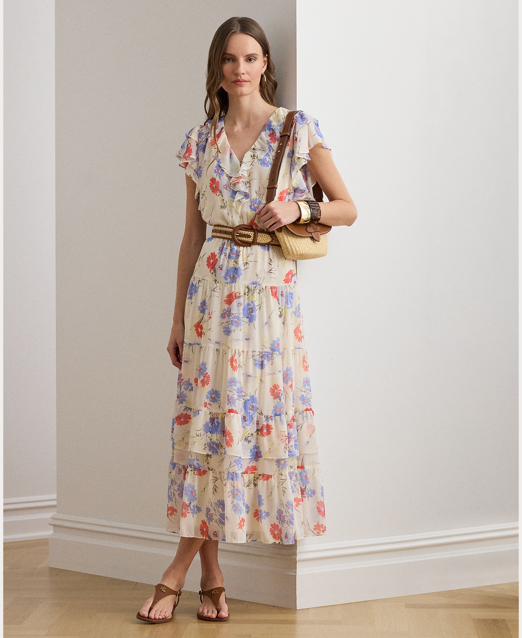 Imagem 0 de Vestido Comprido Vaporoso com Estampado