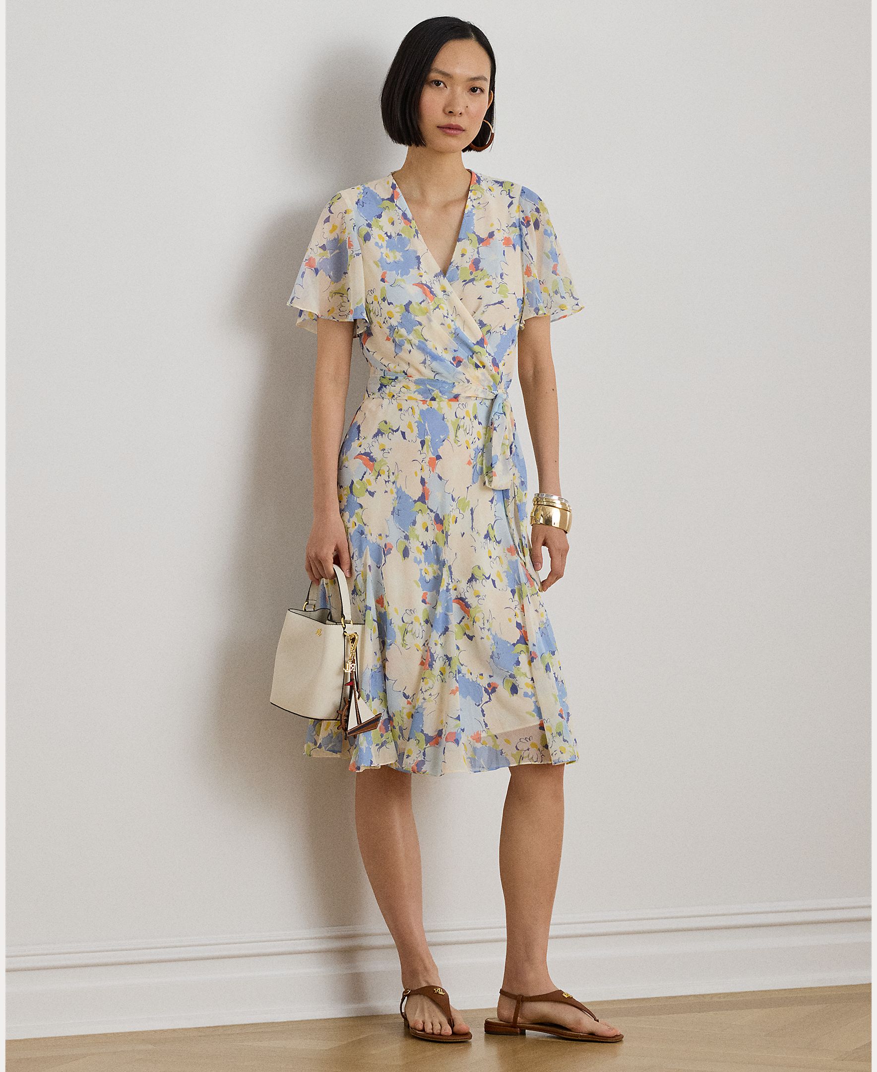 Imagem 0 de Vestido Midi Cruzado de Georgette