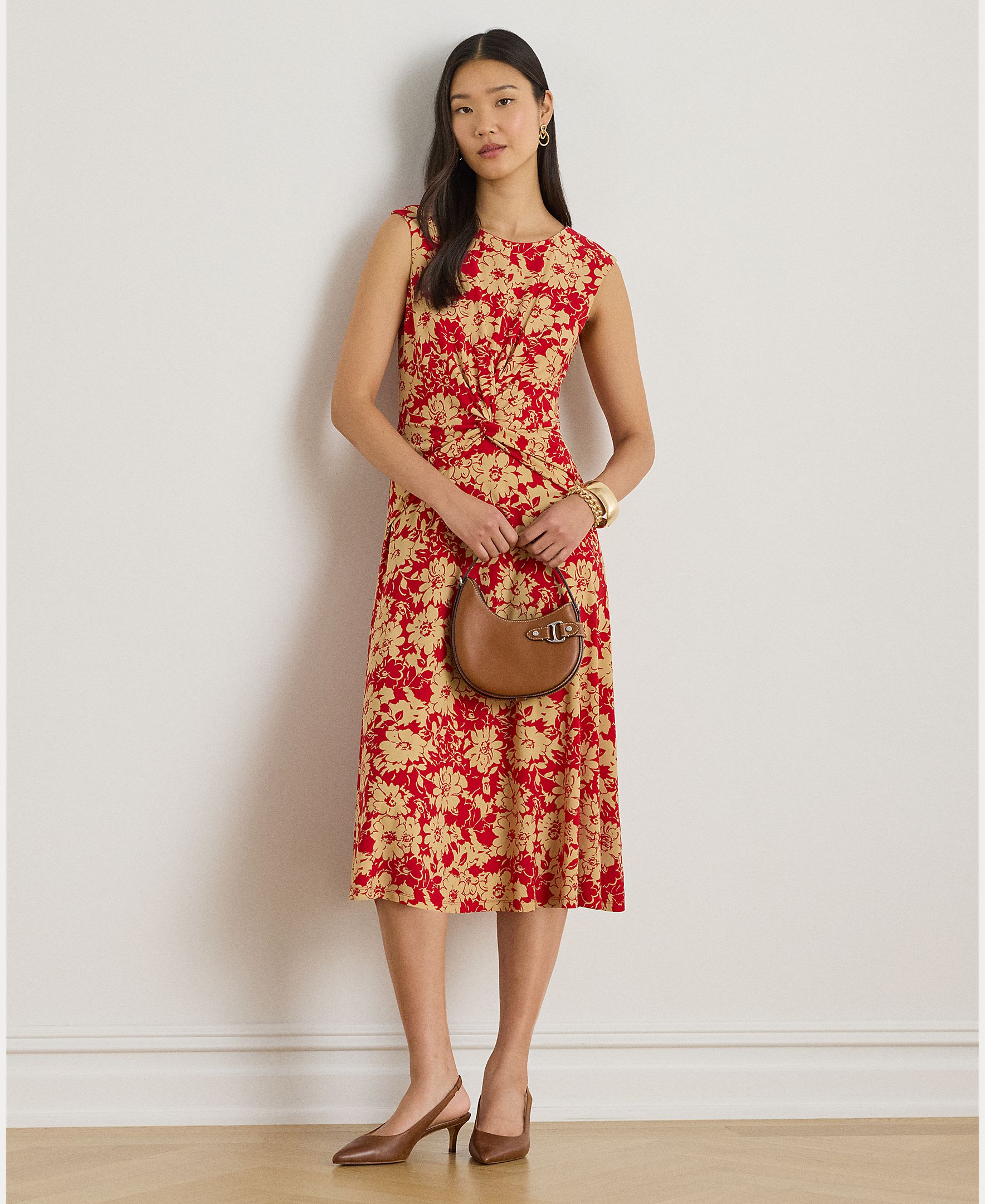 Imagem 0 de Vestido Cruzado de Malha com Estampado