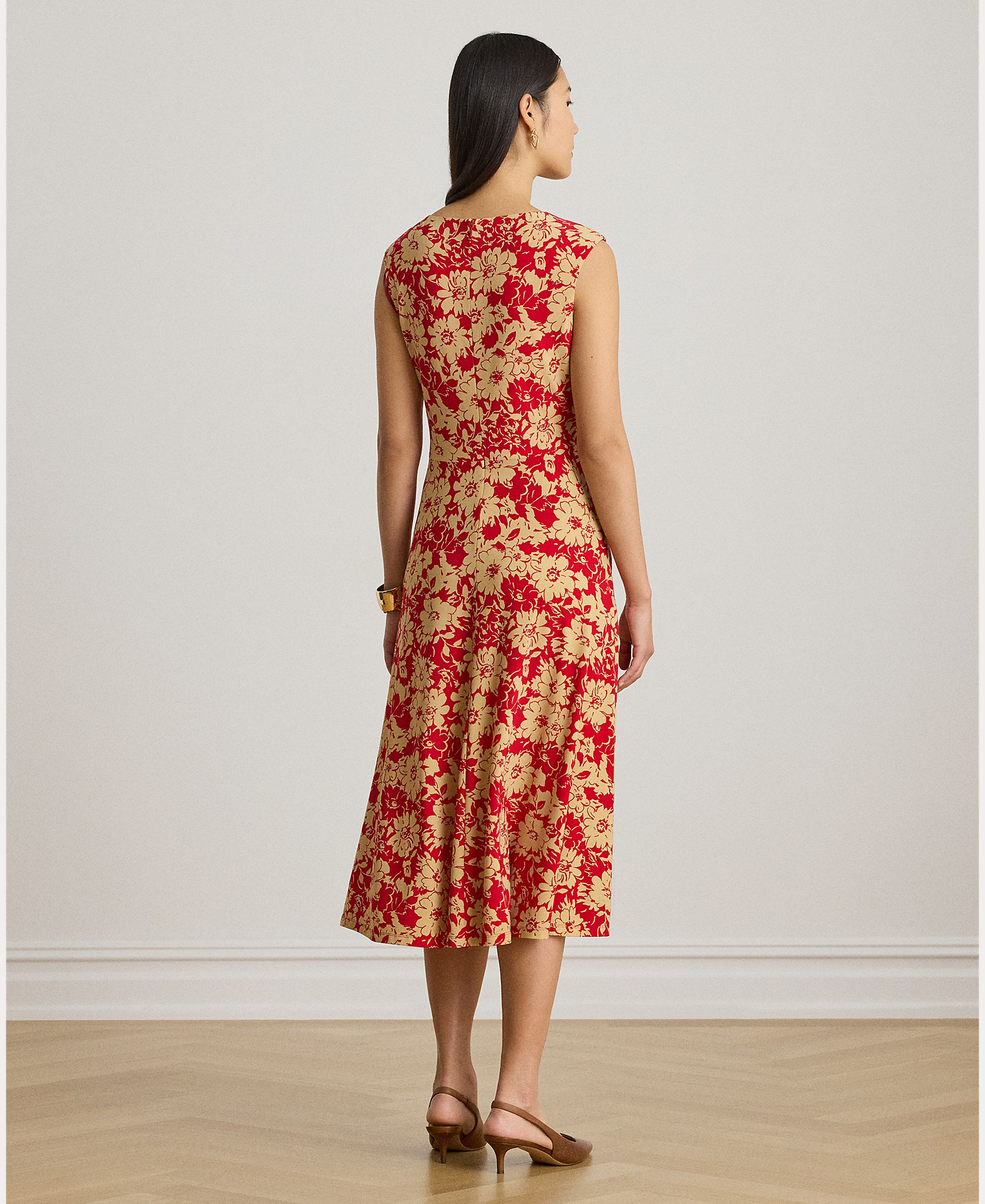 Vestido Cruzado de Malha com Estampado Vermelho-2