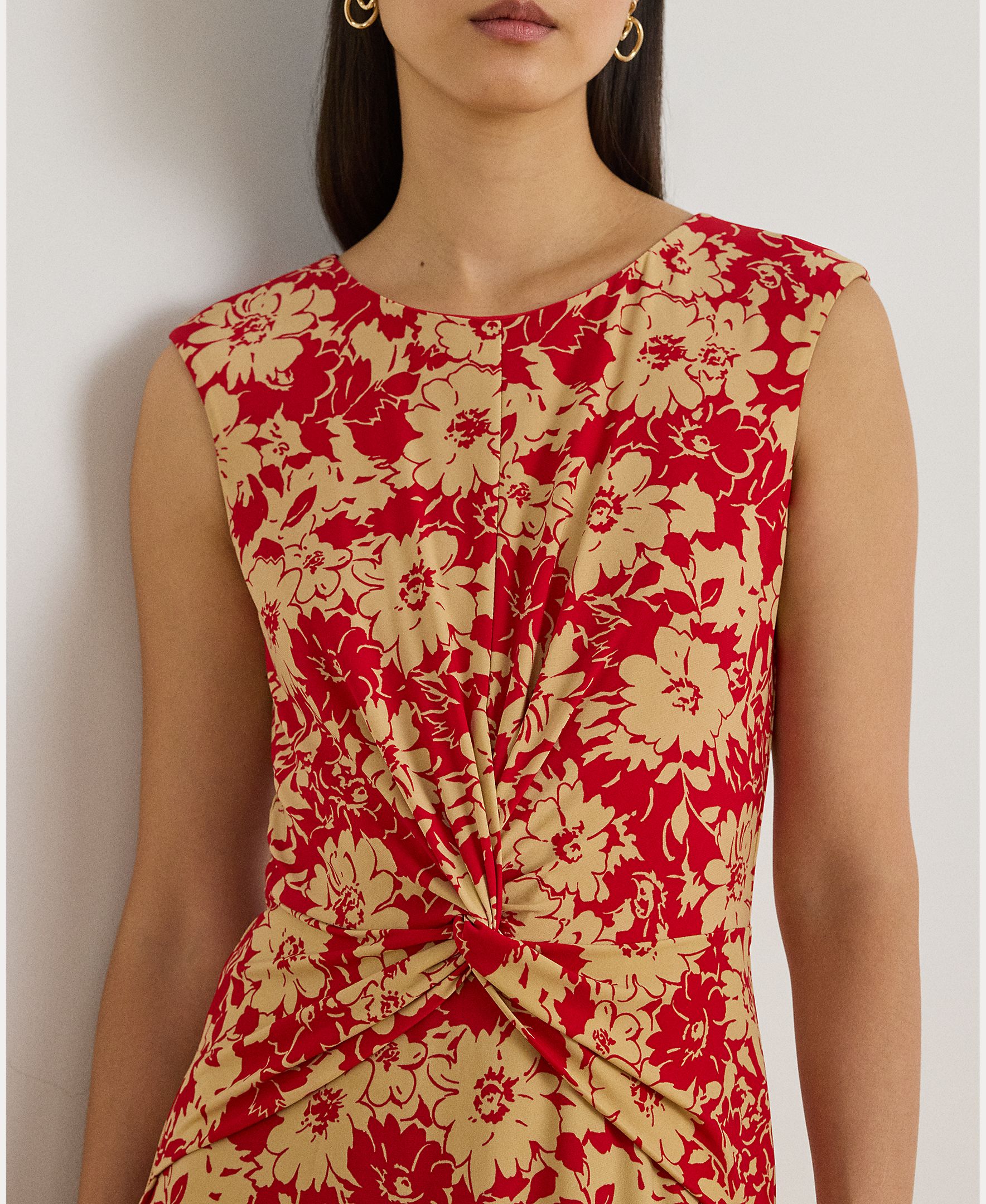 Vestido Cruzado de Malha com Estampado Vermelho-4