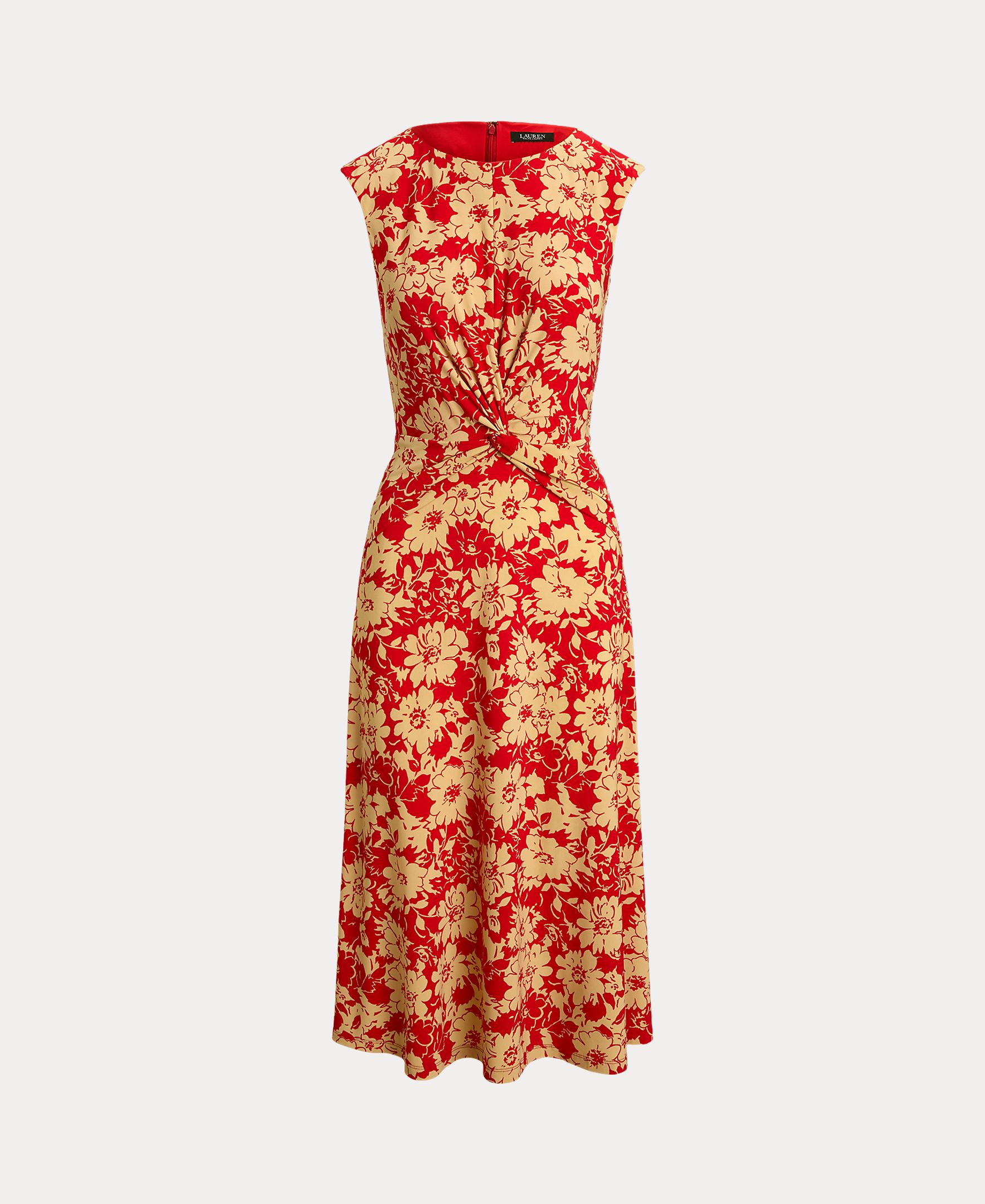 Vestido Cruzado de Malha com Estampado Vermelho-5