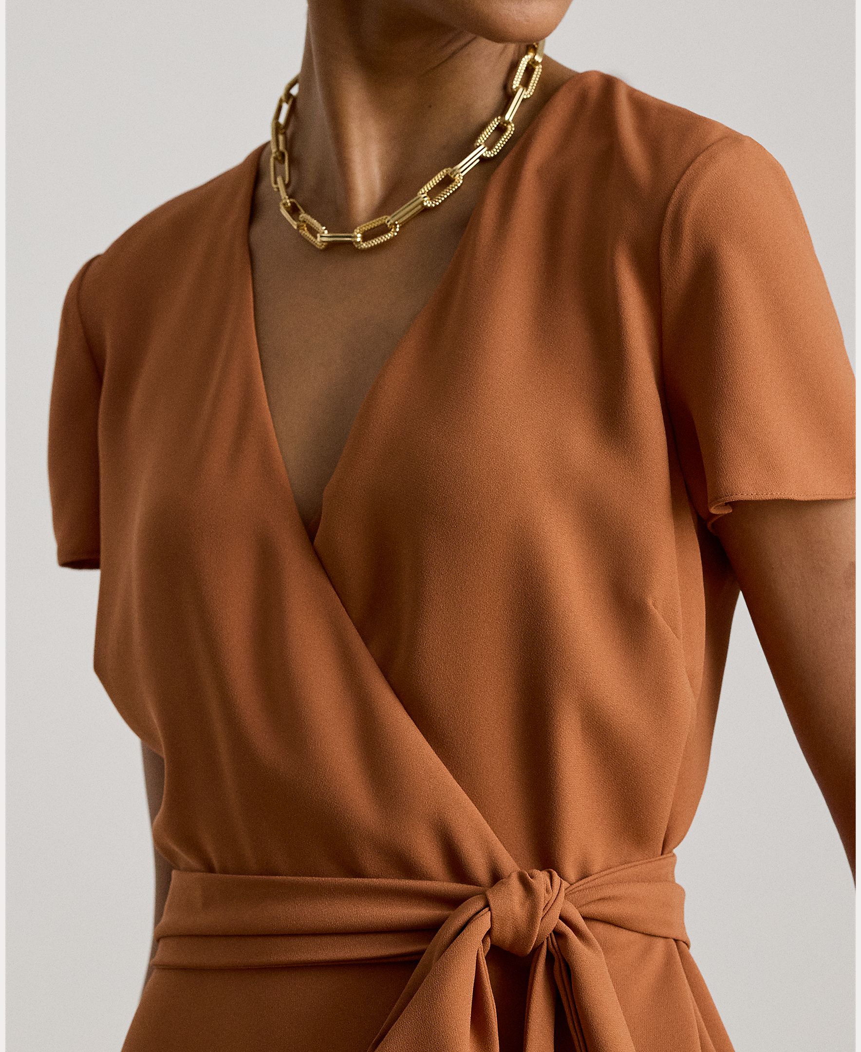 Vestido midi cruzado con cinturón - Lauren Ralph Lauren - Teja Teja-5