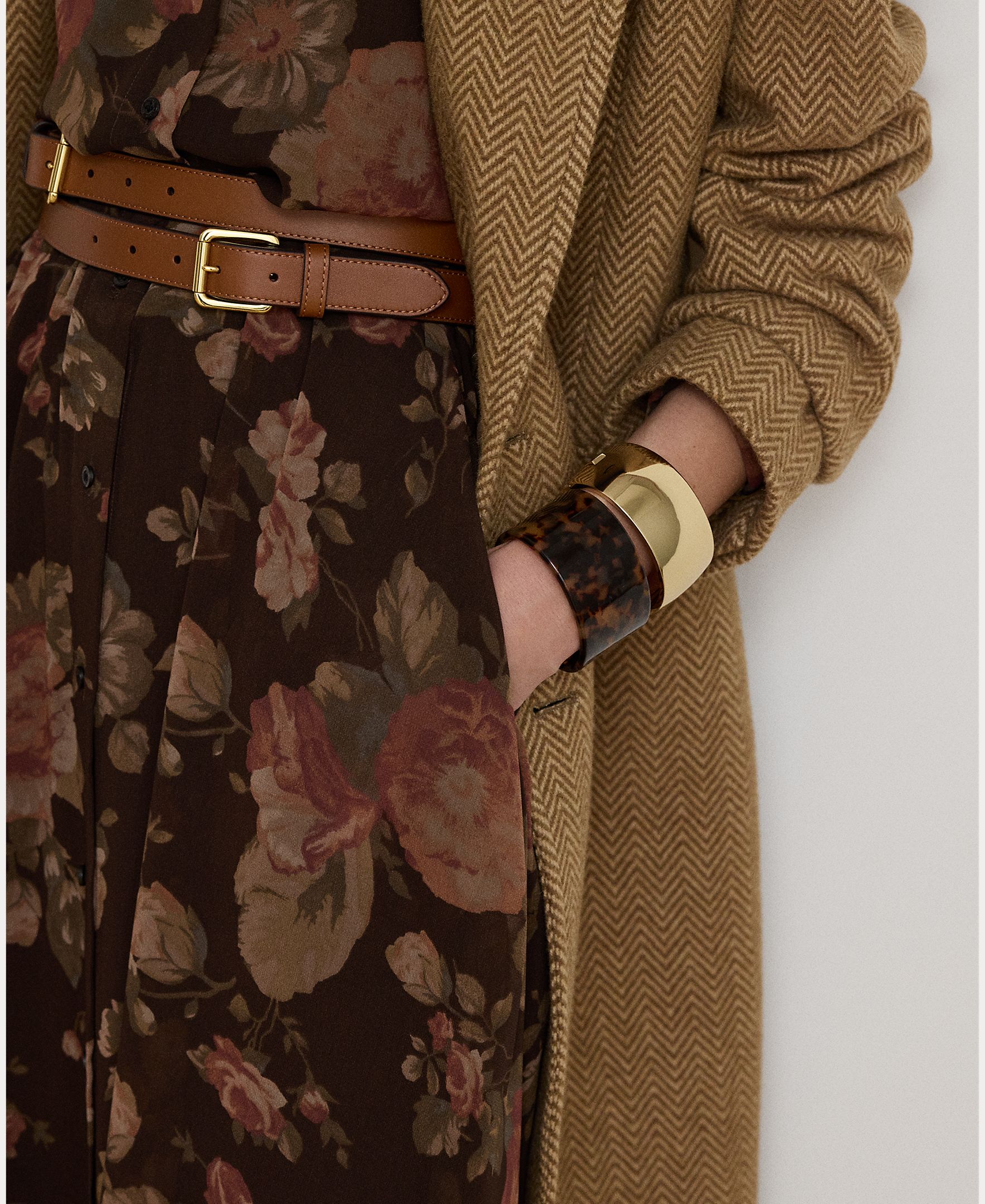 Vestido Camiseiro Midi com Estampado Castanho-5